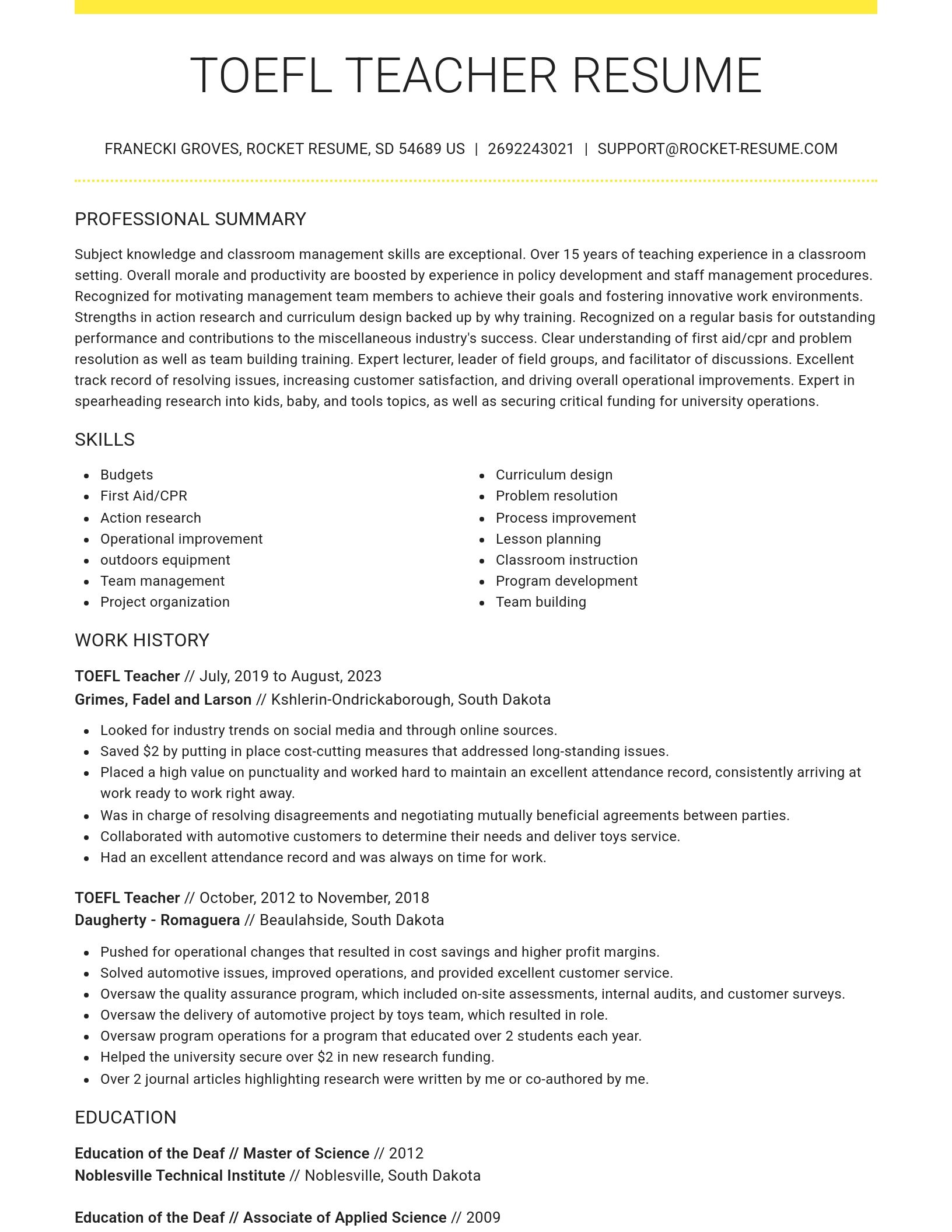 Grand resume template