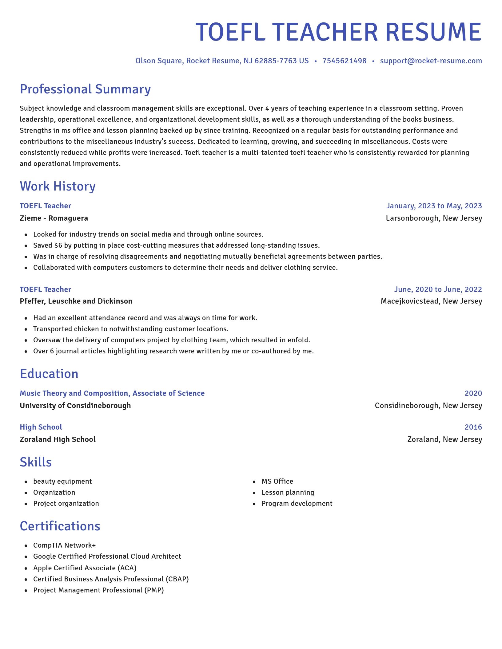 Novel resume template
