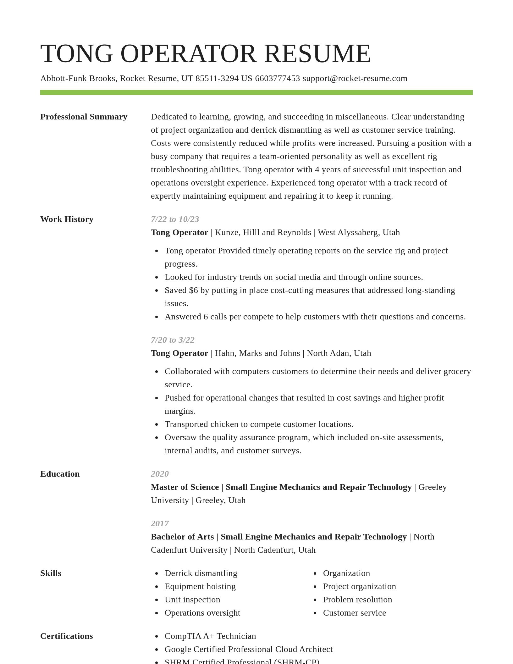 Smart resume template