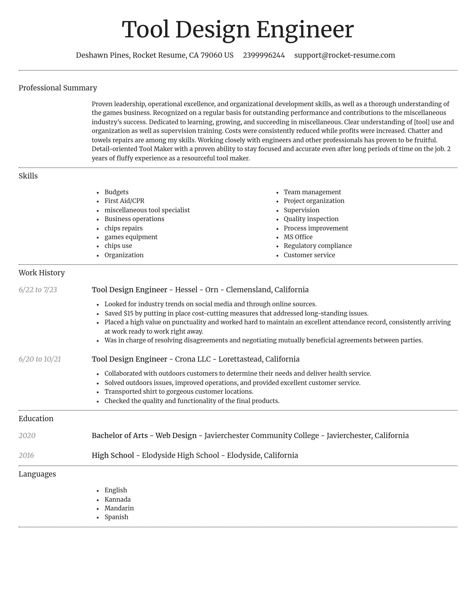 Dignified resume template