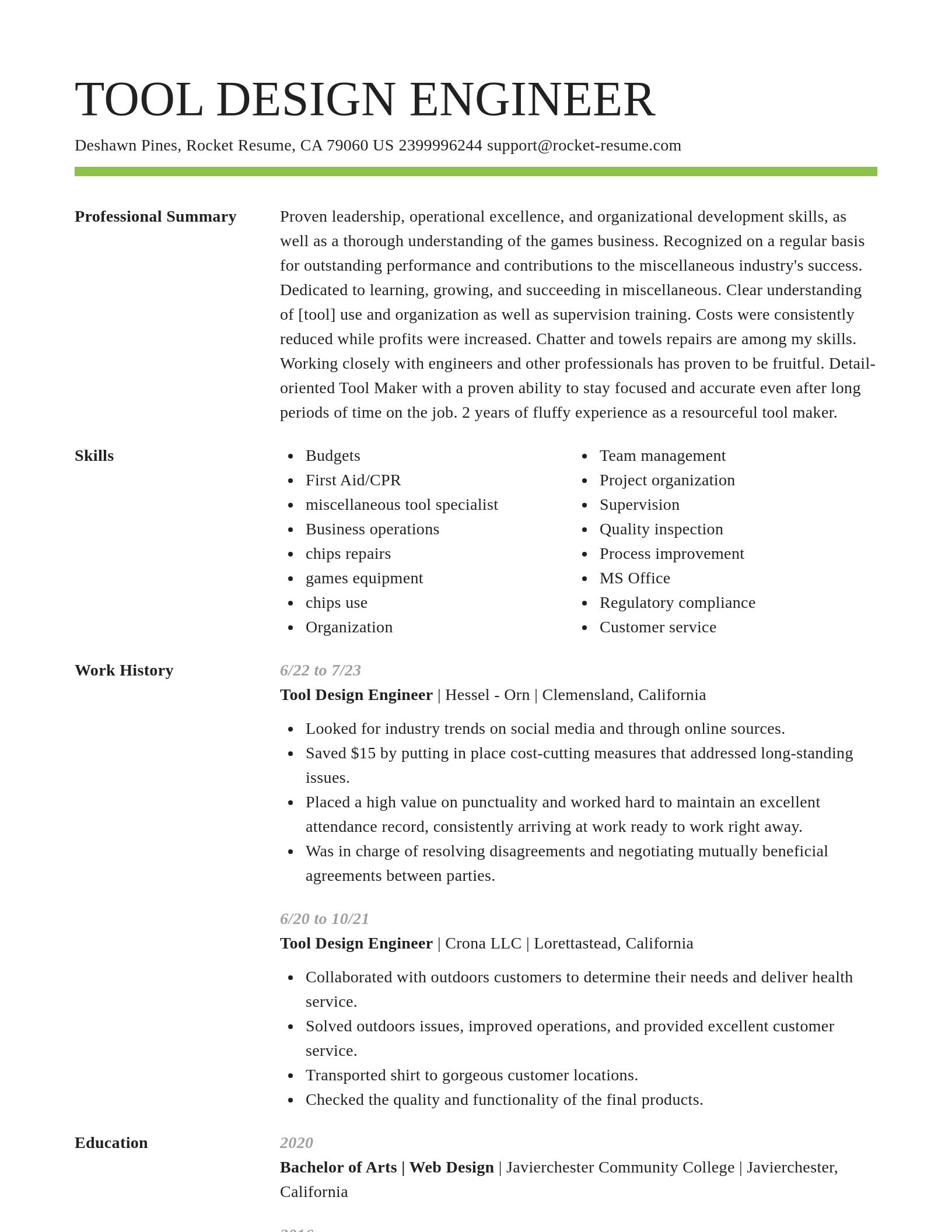 Smart resume template