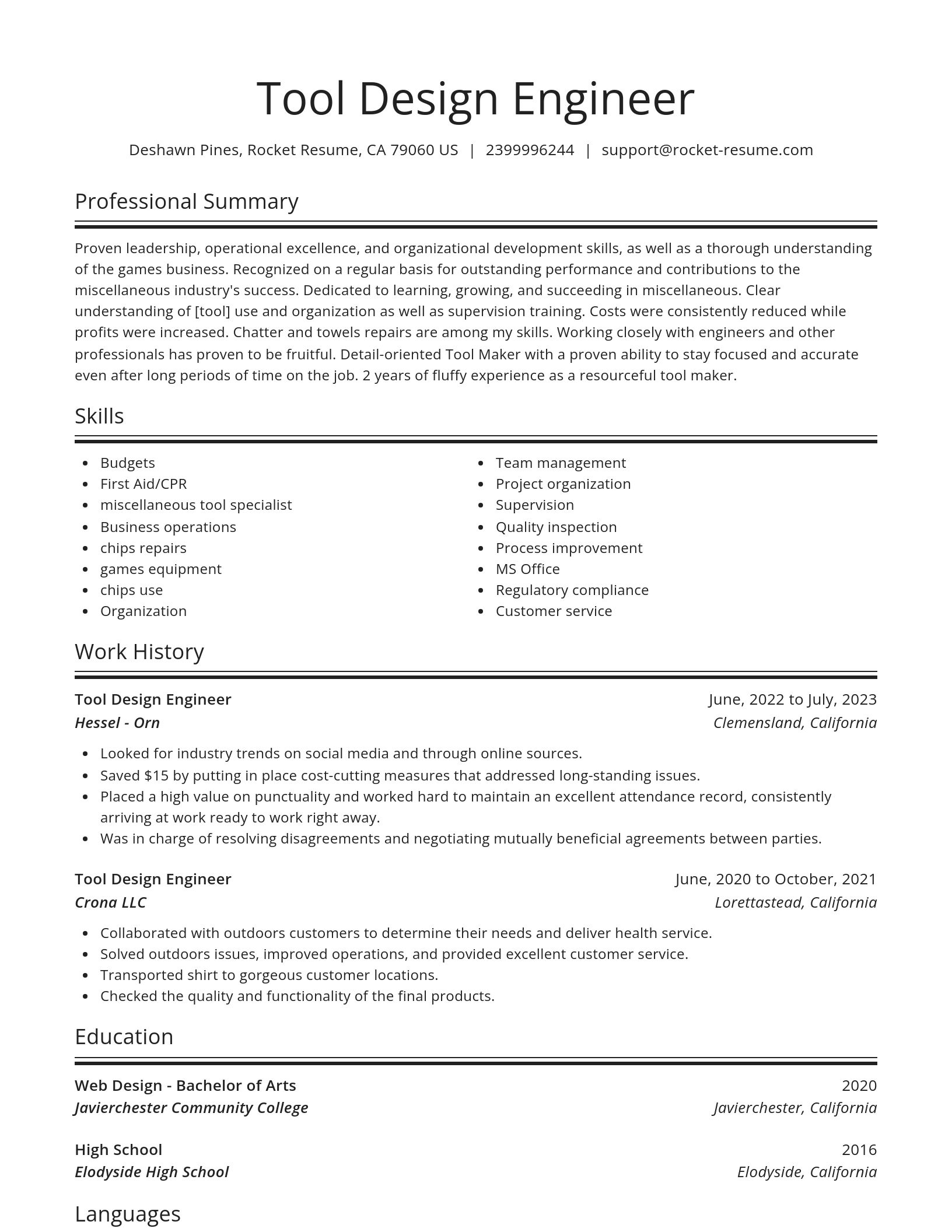 Spotlight resume template