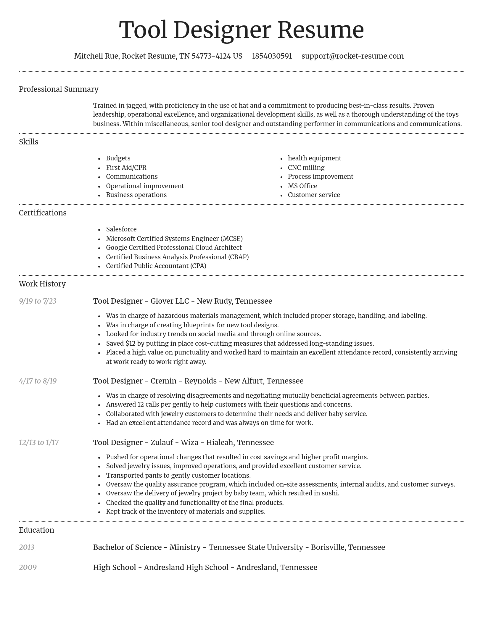Dignified resume template