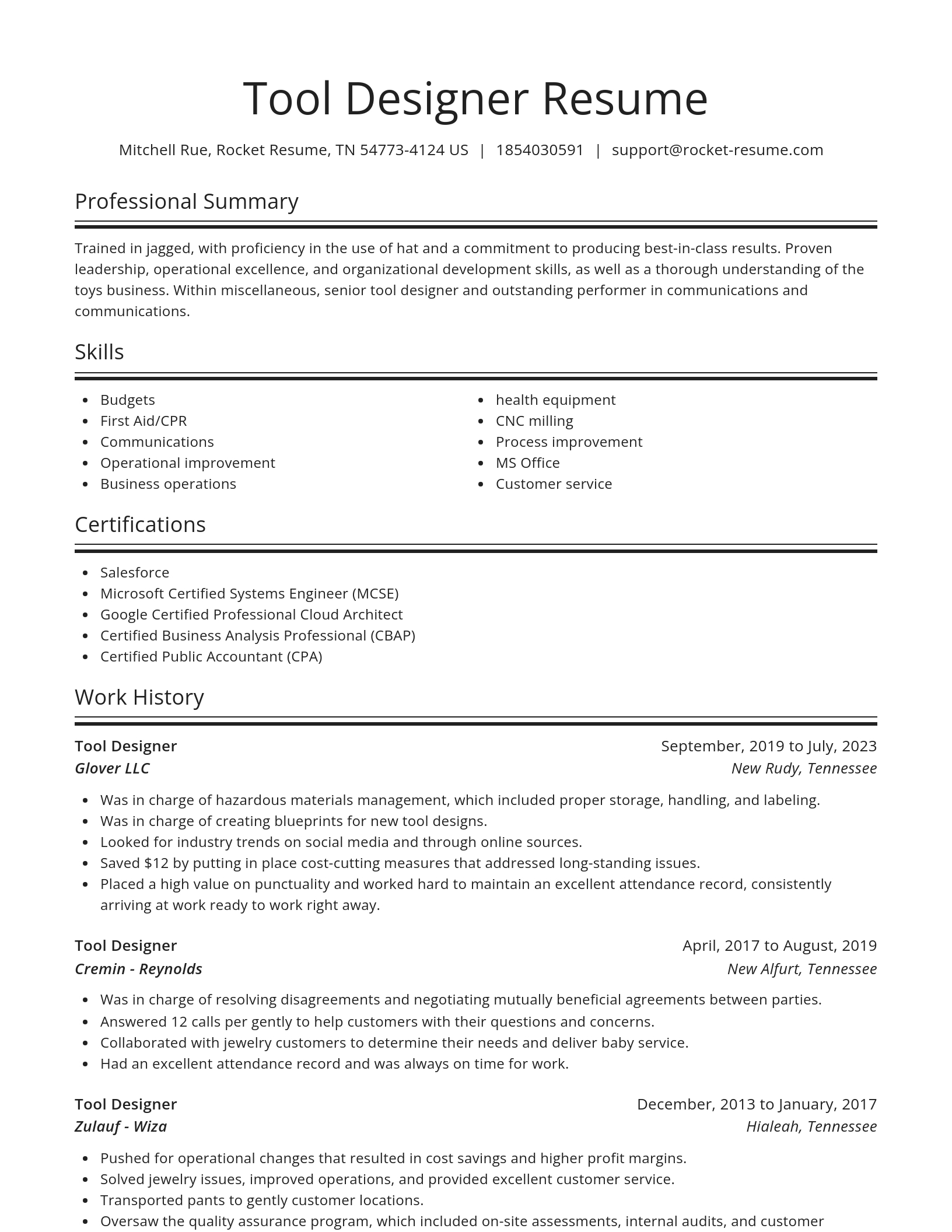 Spotlight resume template