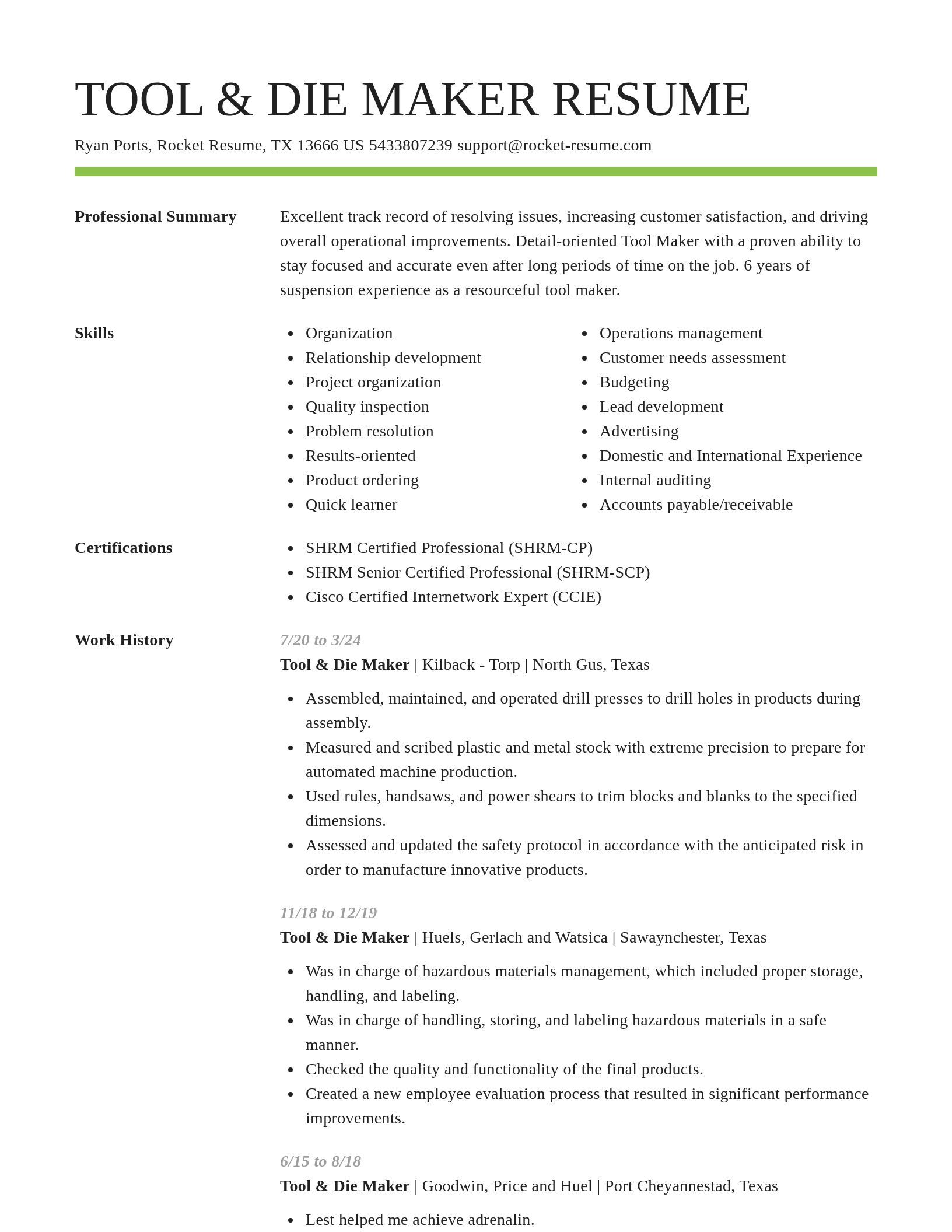 Smart resume template