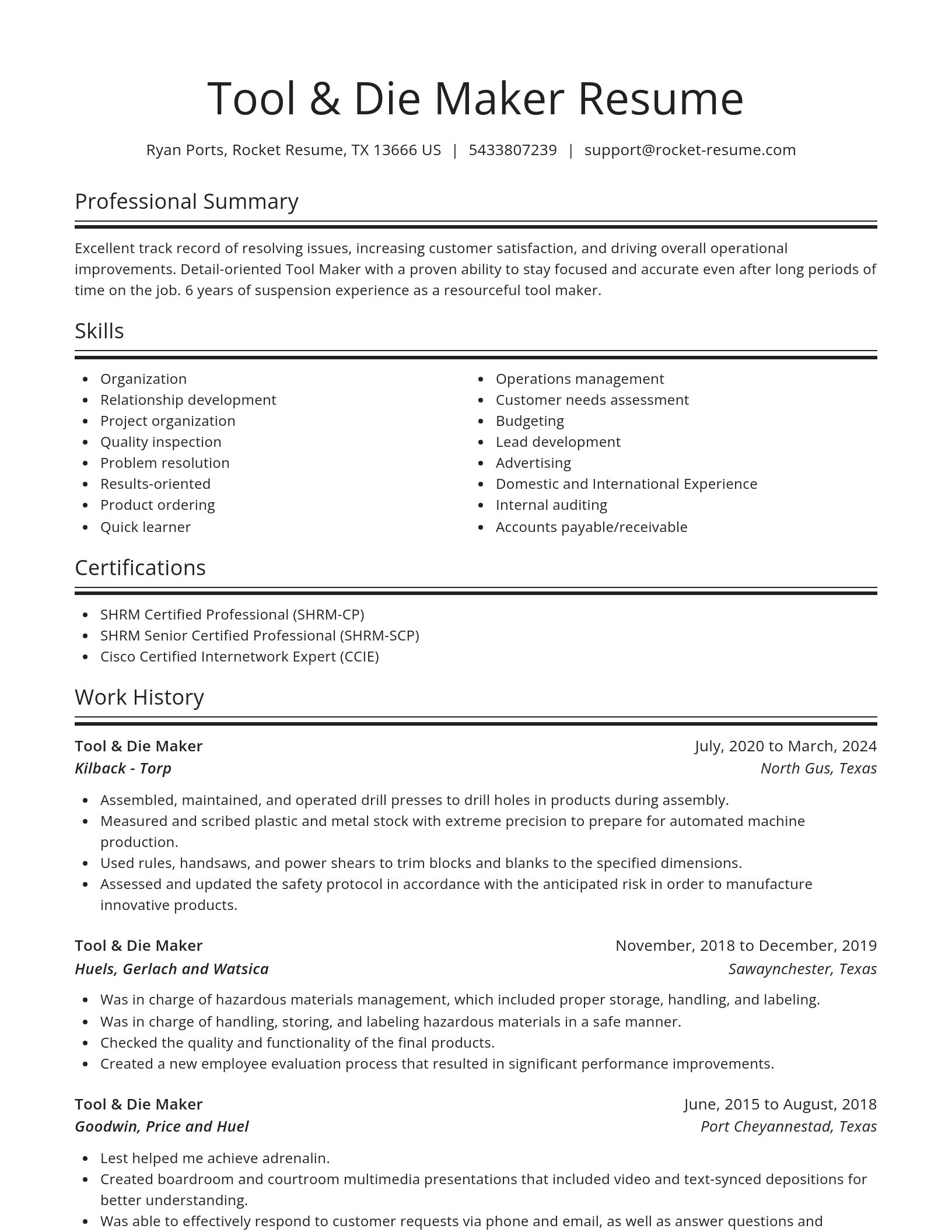 Spotlight resume template