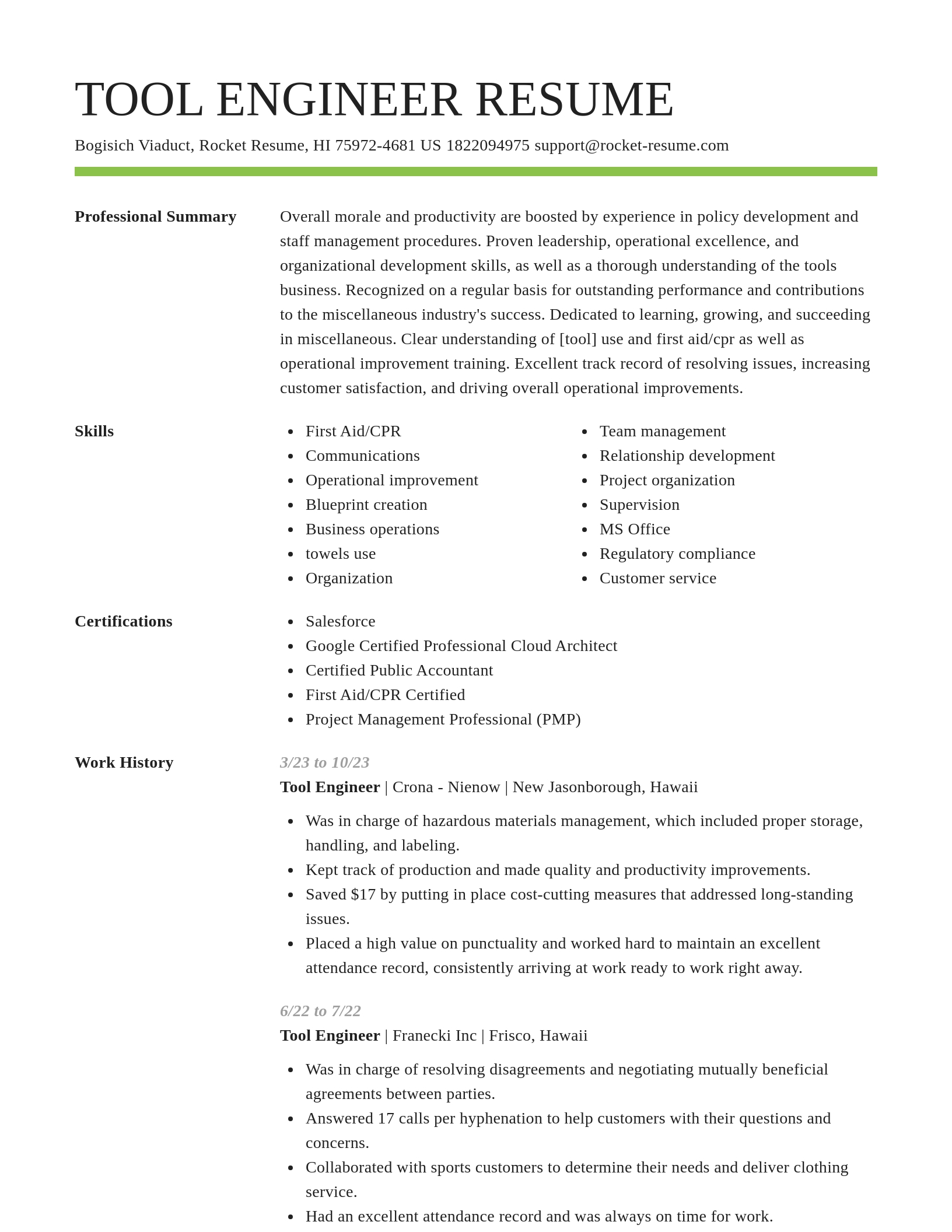 Smart resume template