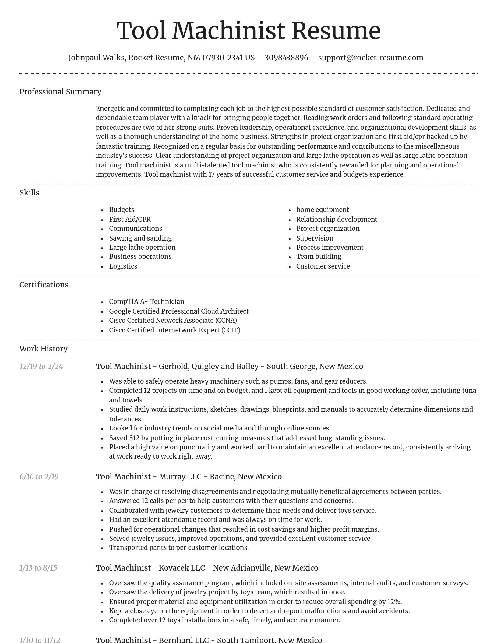 Dignified resume template