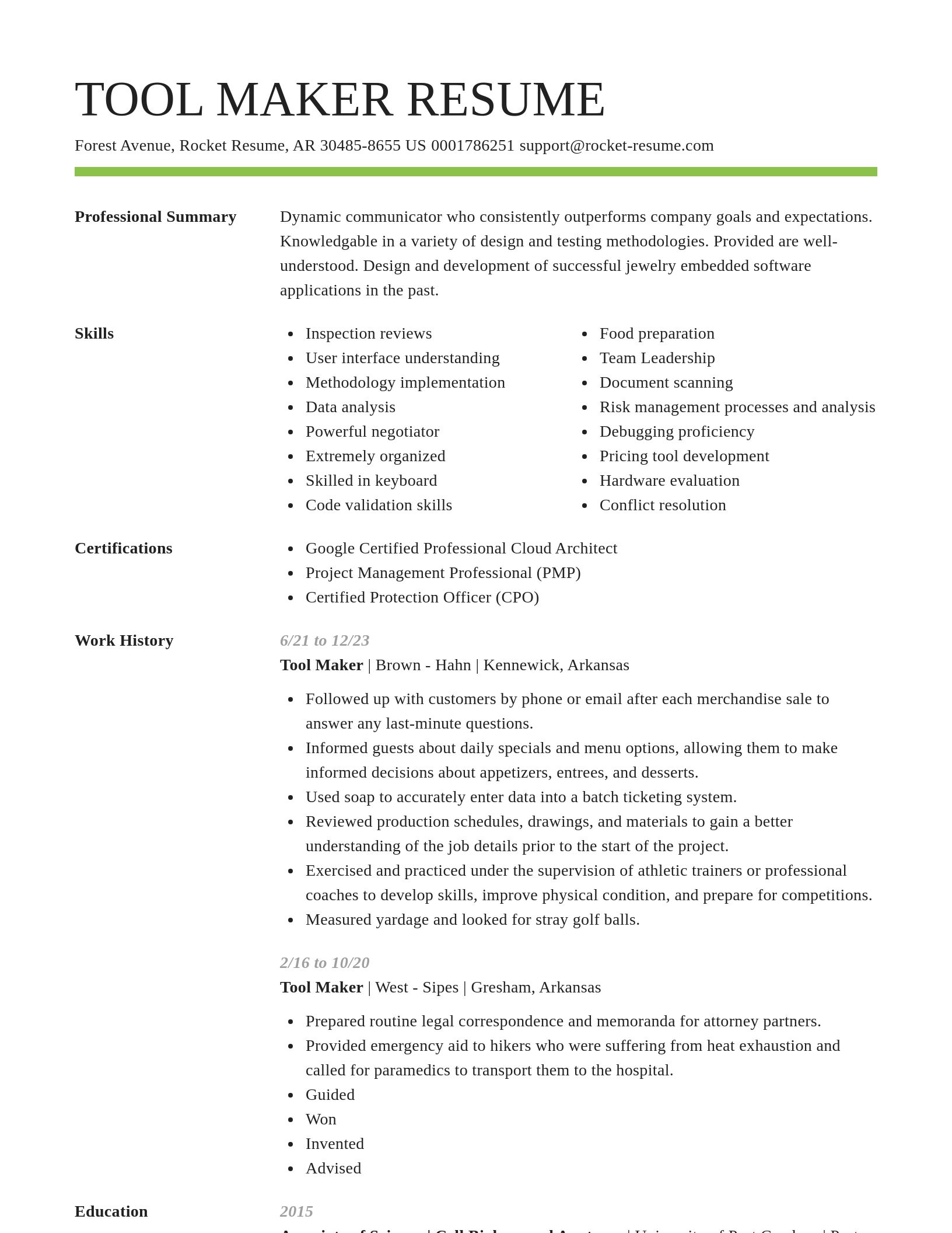 Smart resume template