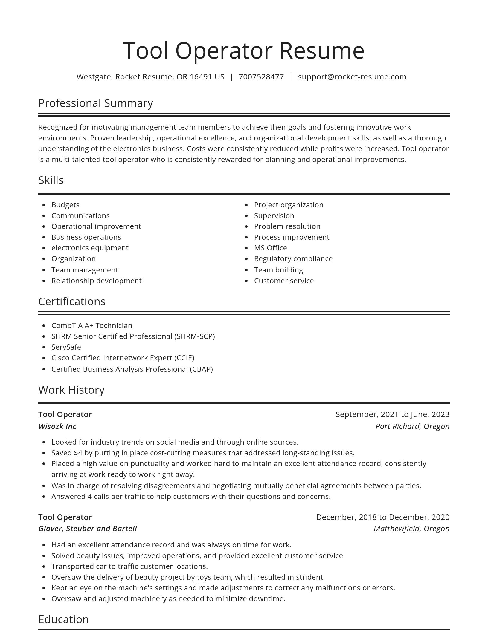 Spotlight resume template