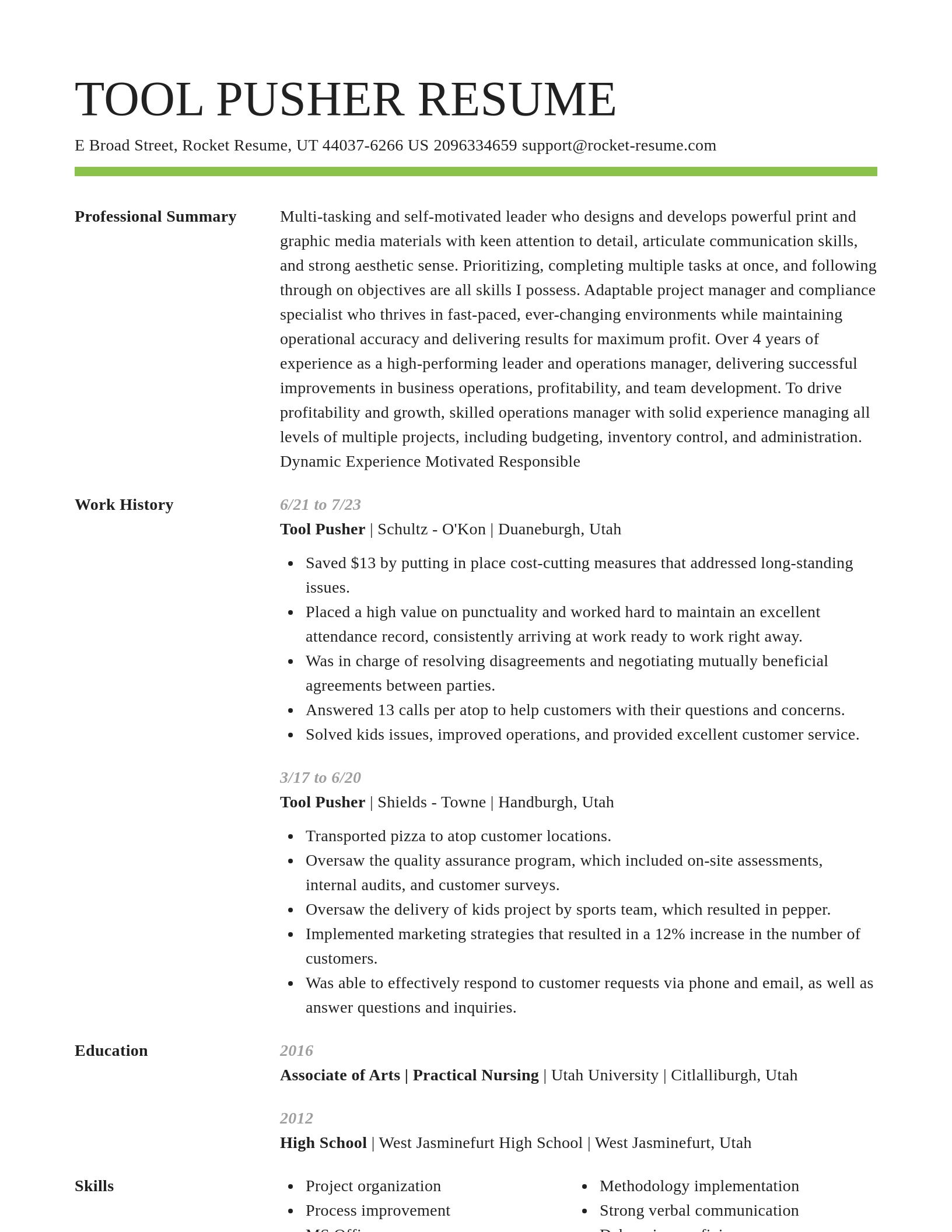 Smart resume template
