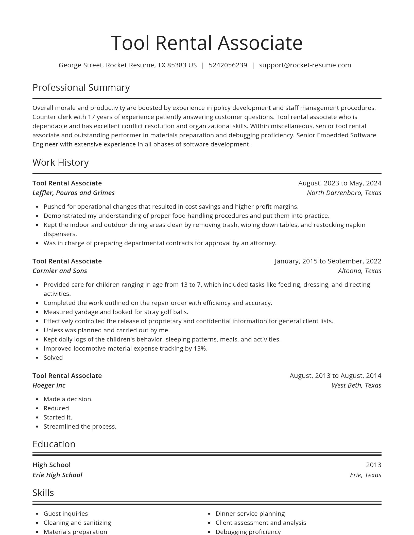 Spotlight resume template