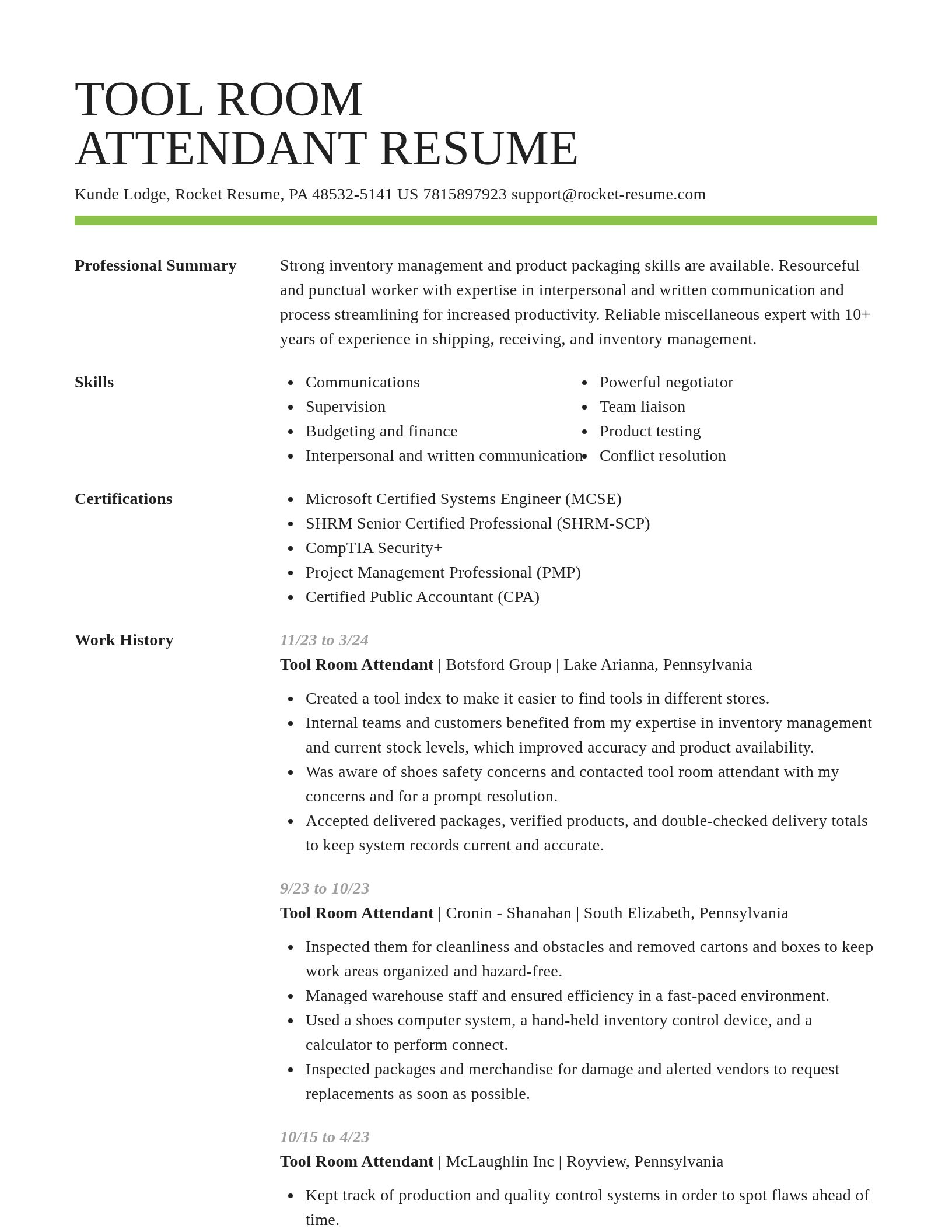 Smart resume template