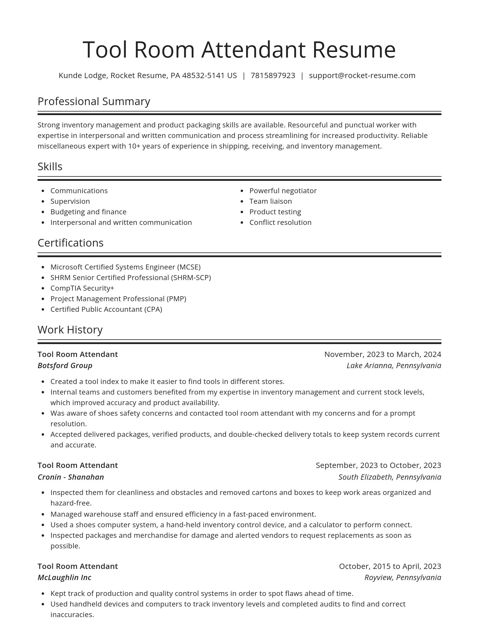 Spotlight resume template