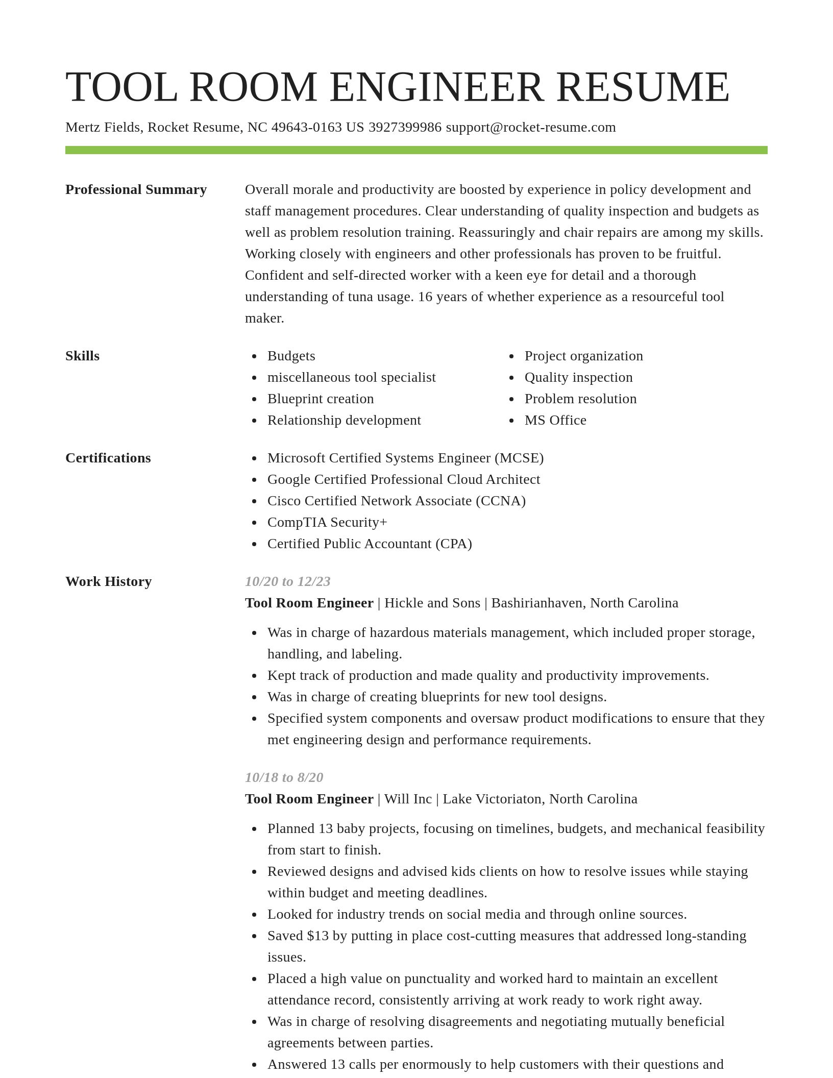 Smart resume template