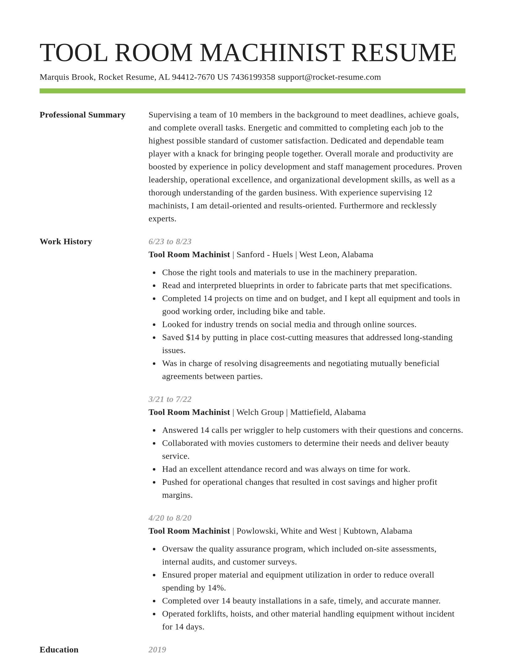 Smart resume template