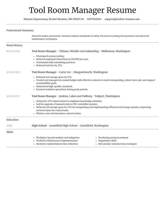 Dignified resume template