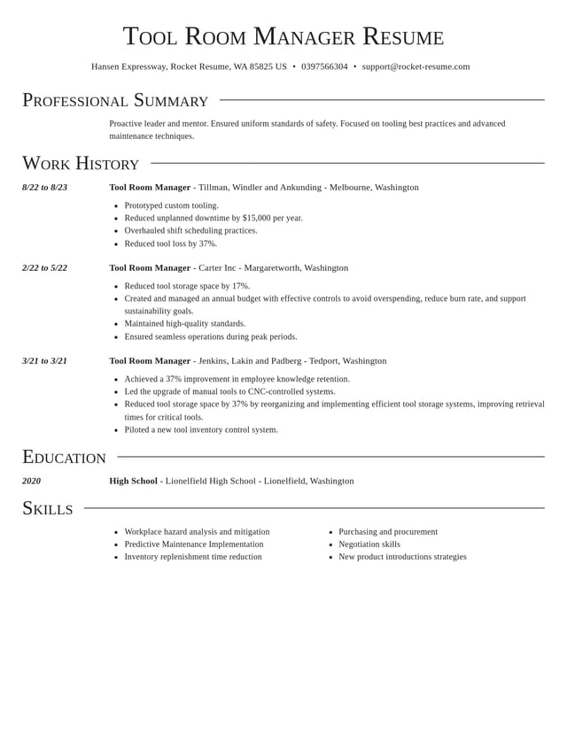 Director resume template