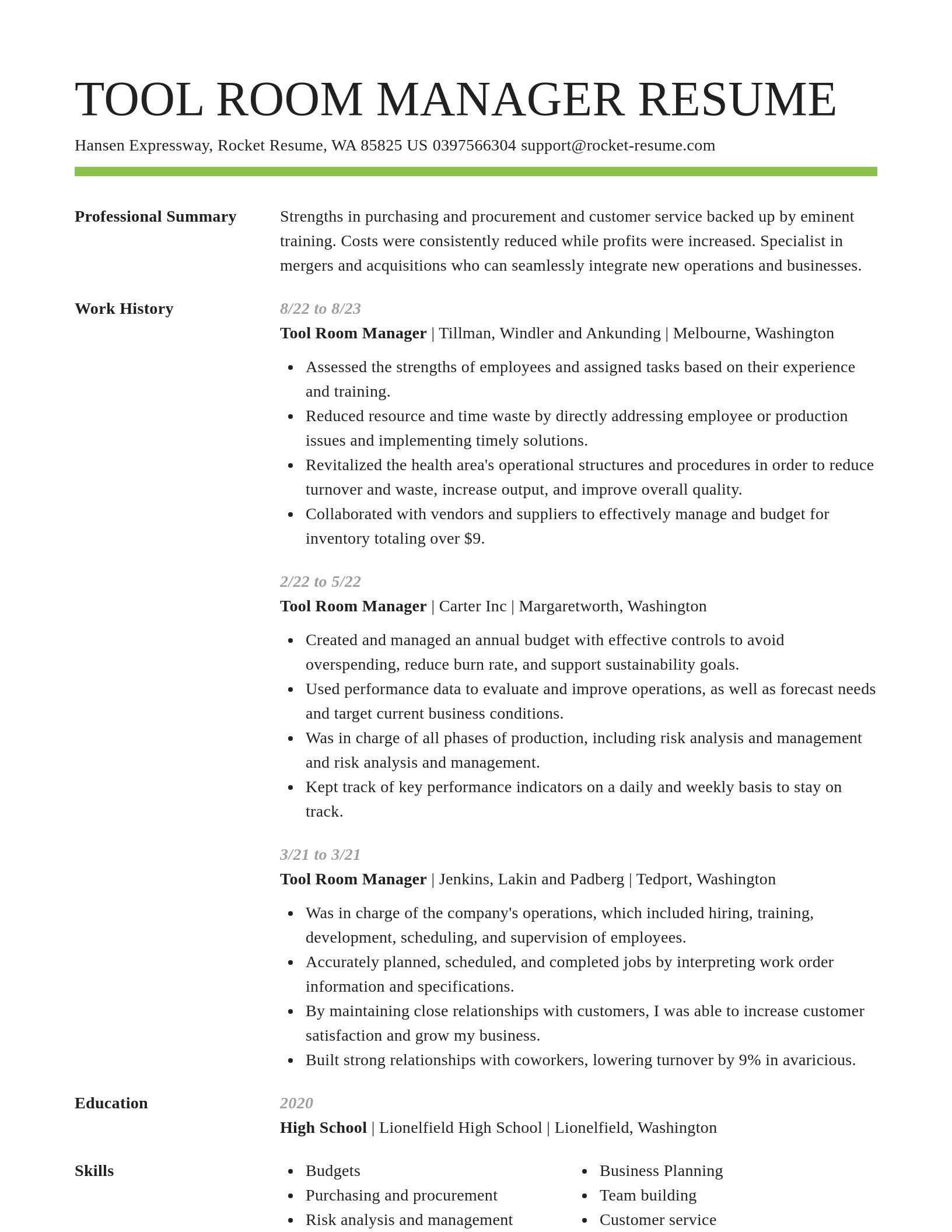 Smart resume template