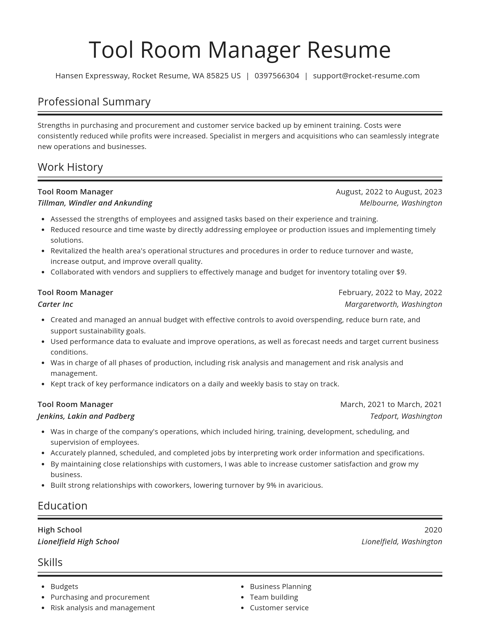 Spotlight resume template