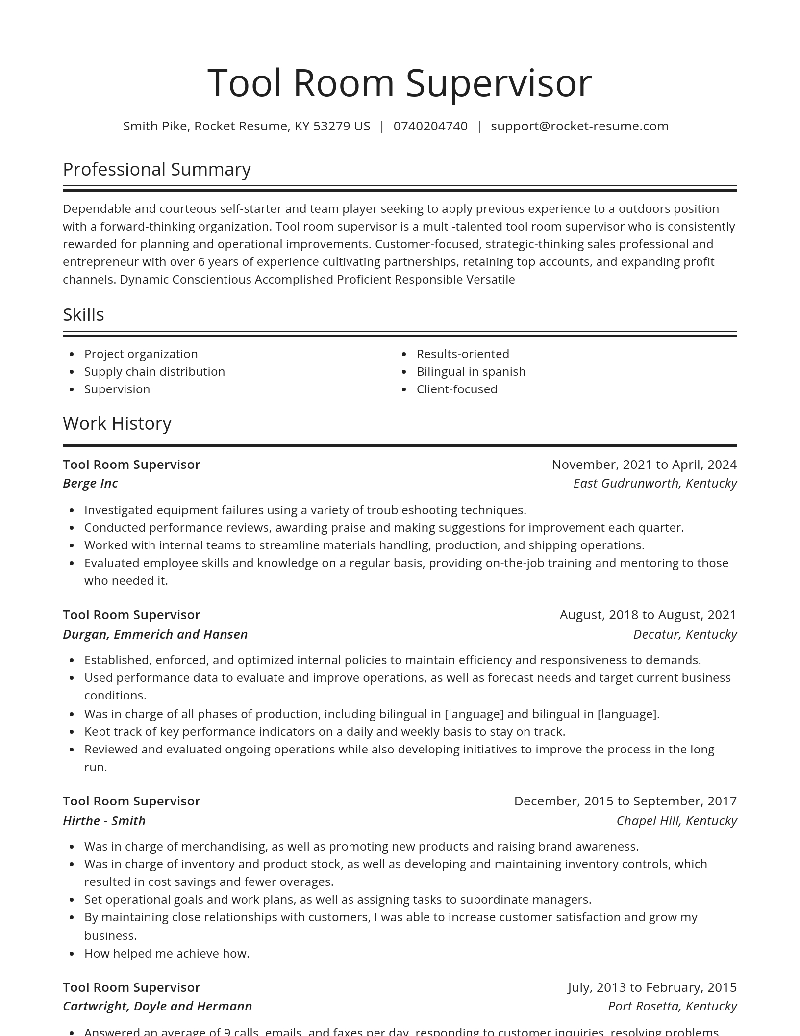 Spotlight resume template