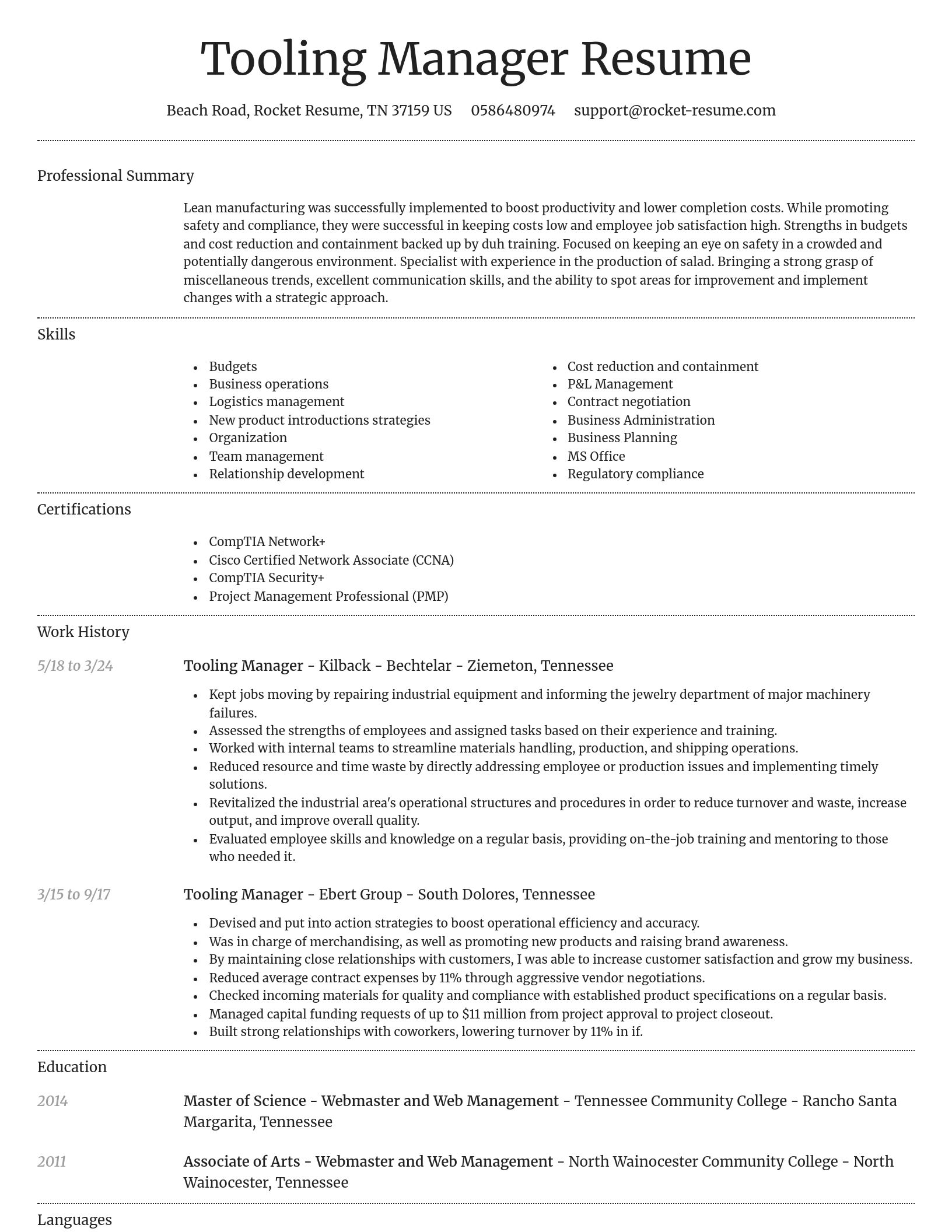 Dignified resume template