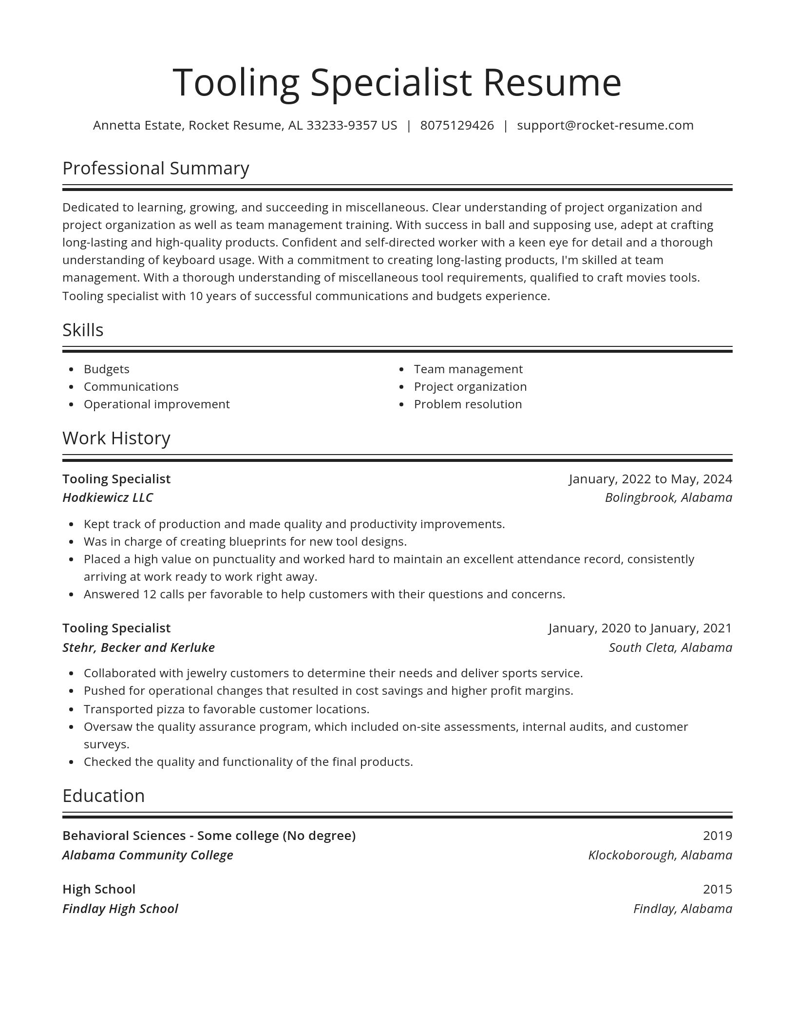 Spotlight resume template