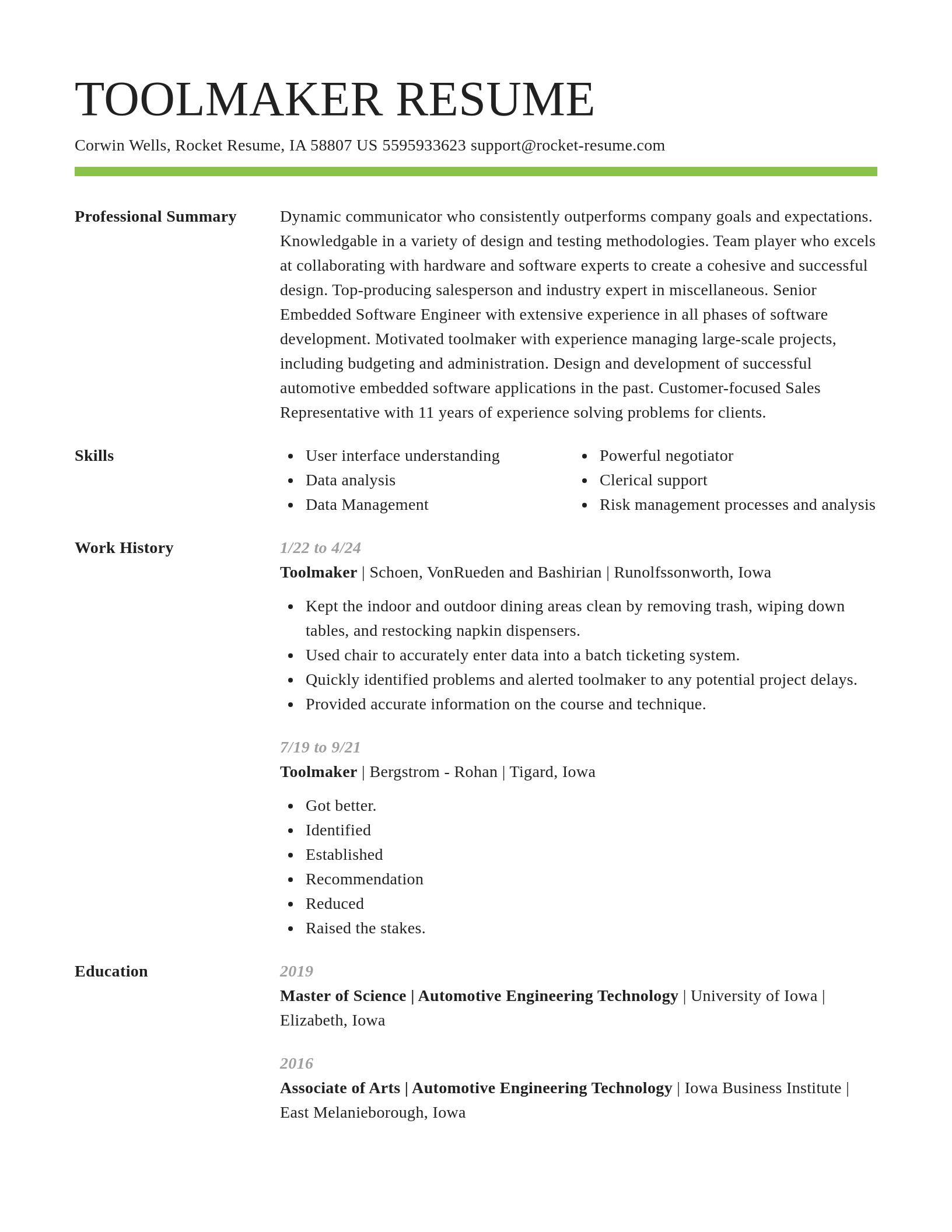 Smart resume template