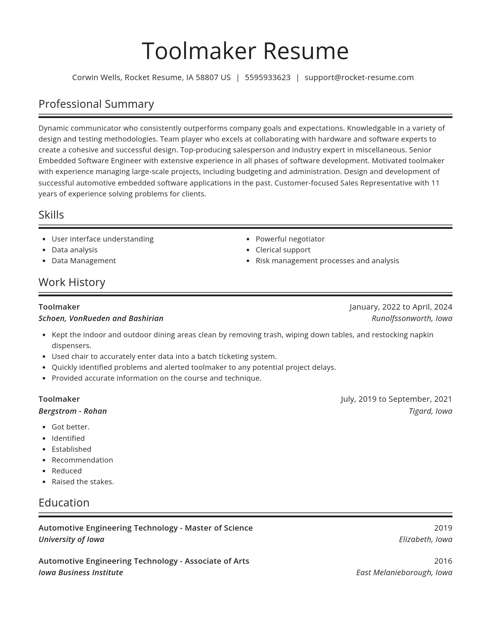 Spotlight resume template