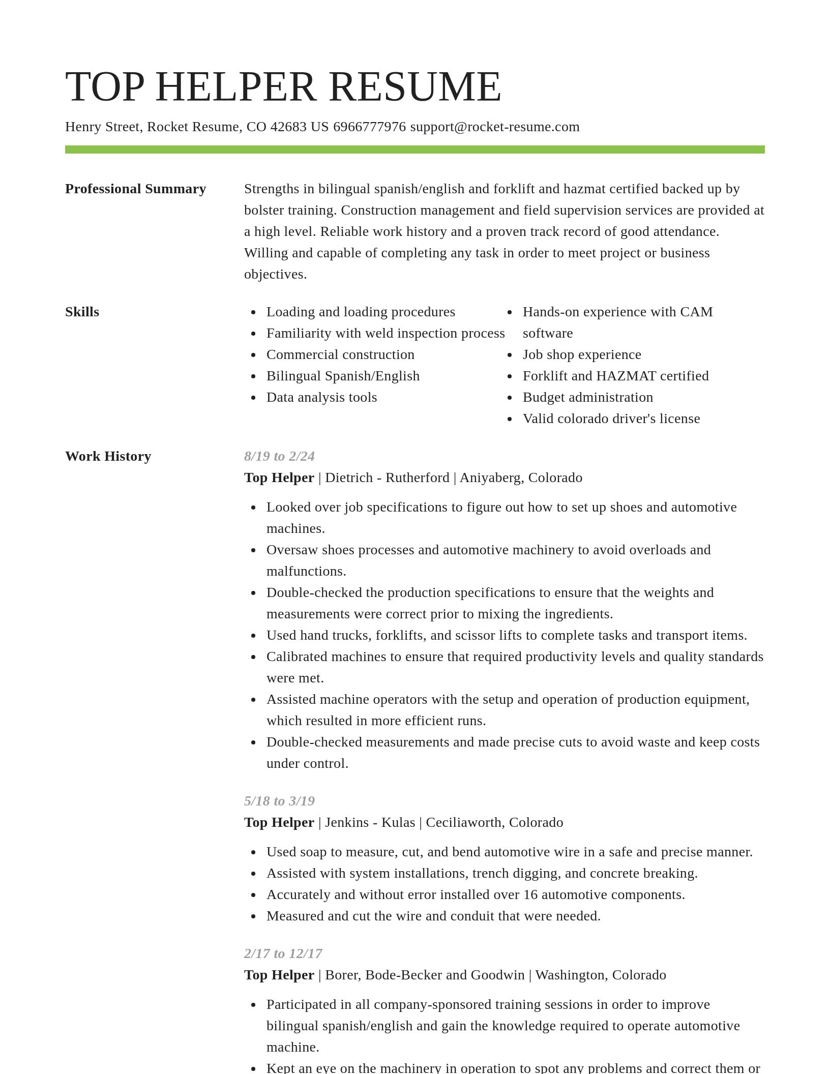 Smart resume template