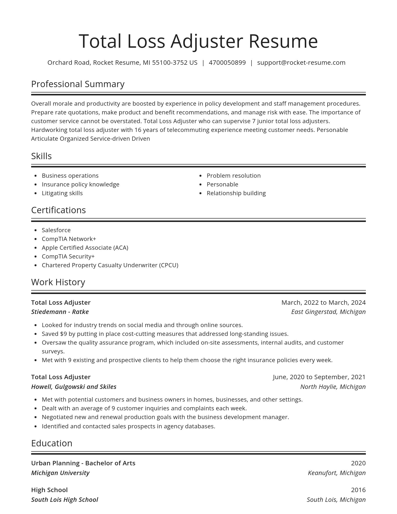 Spotlight resume template