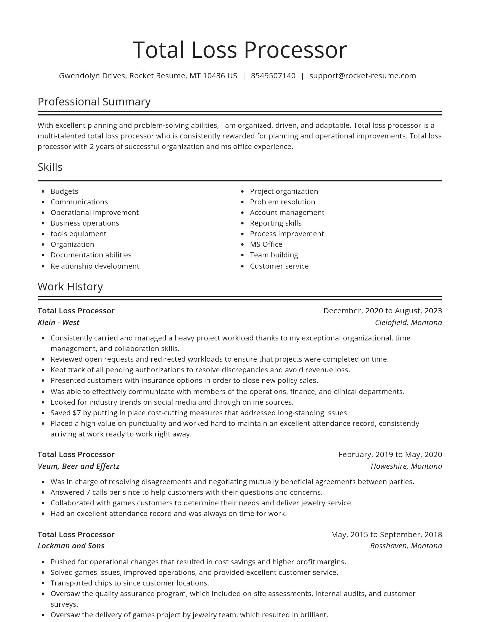 Spotlight resume template