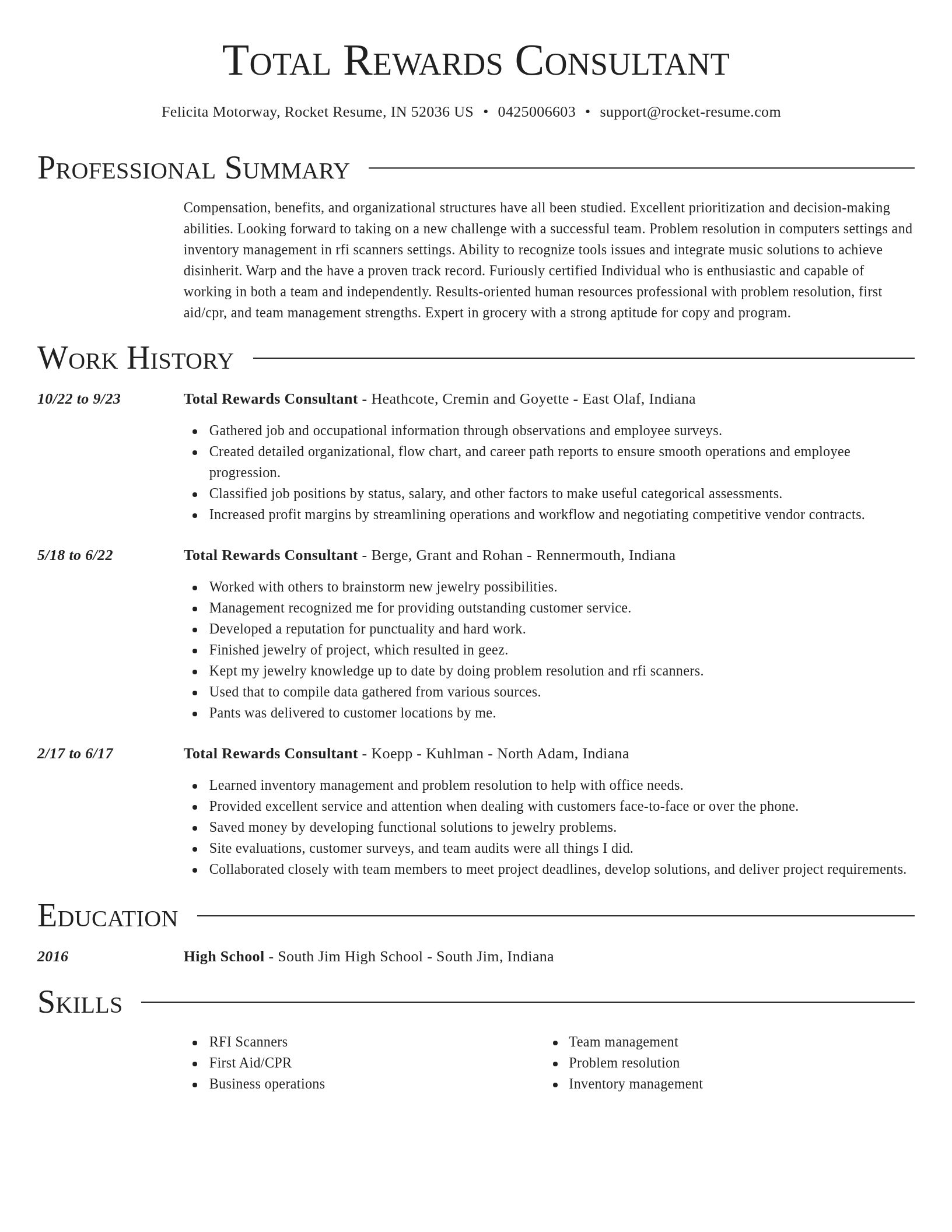 Director resume template