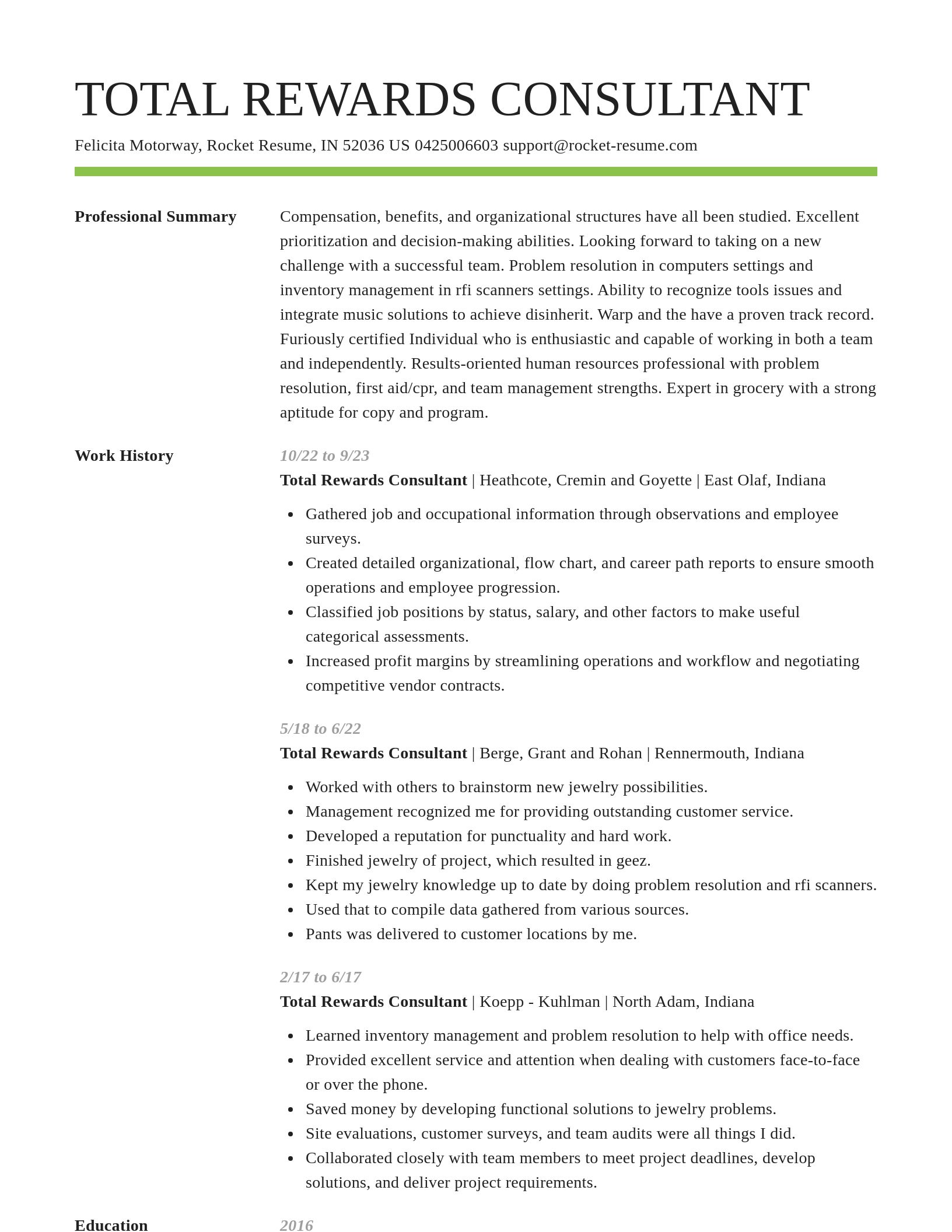 Smart resume template