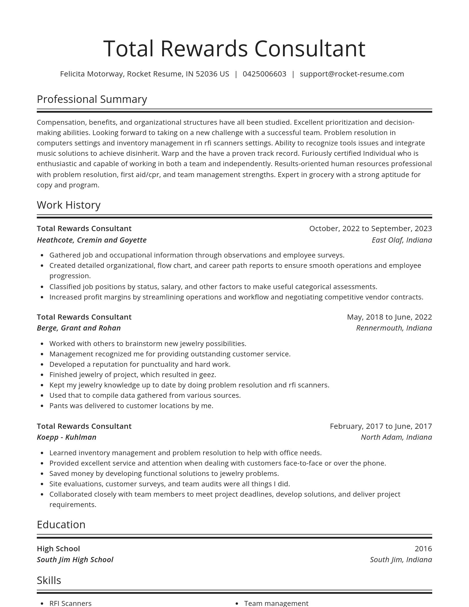 Spotlight resume template