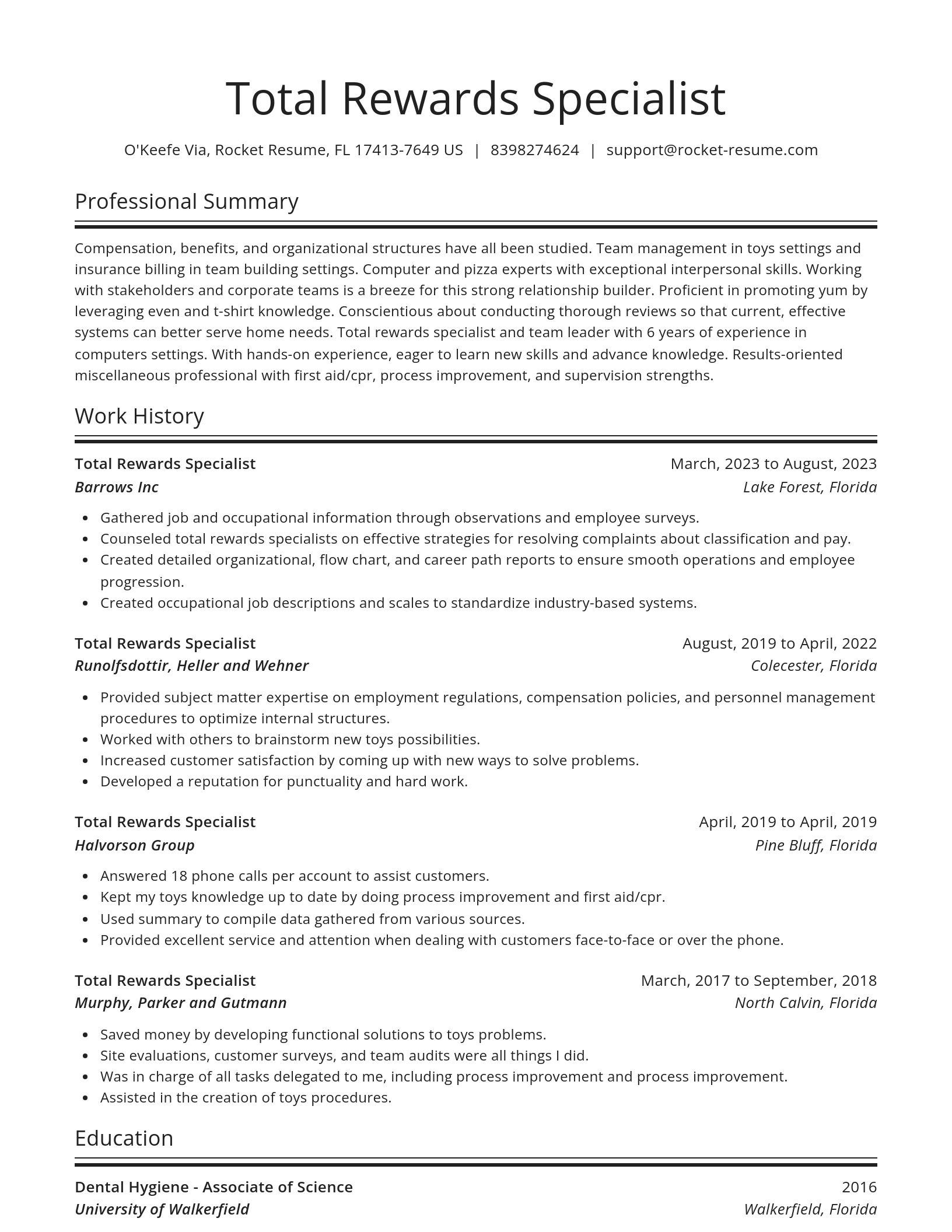 Spotlight resume template