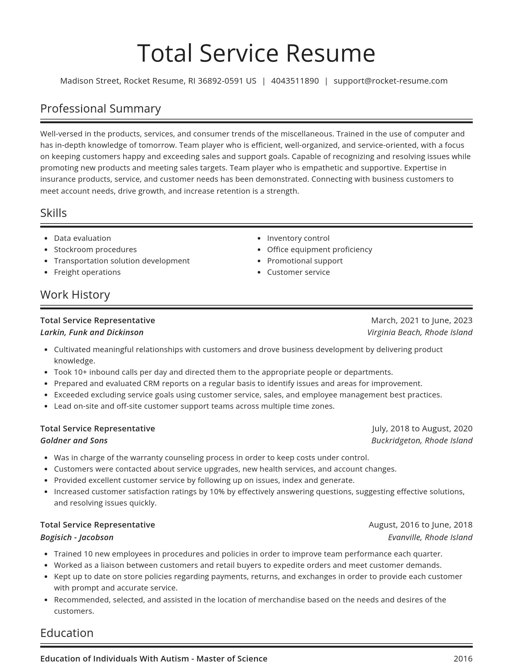 Spotlight resume template