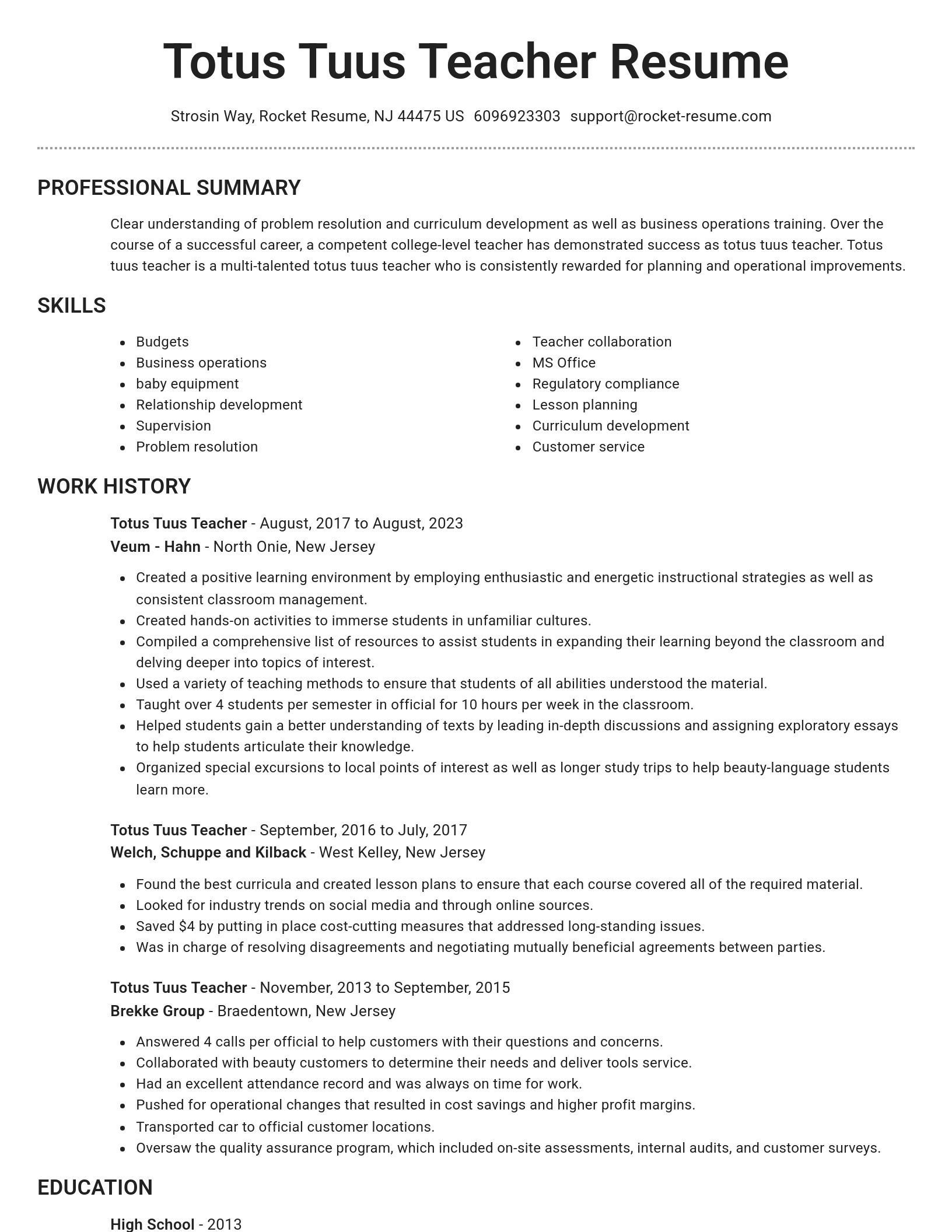 Brilliant resume template