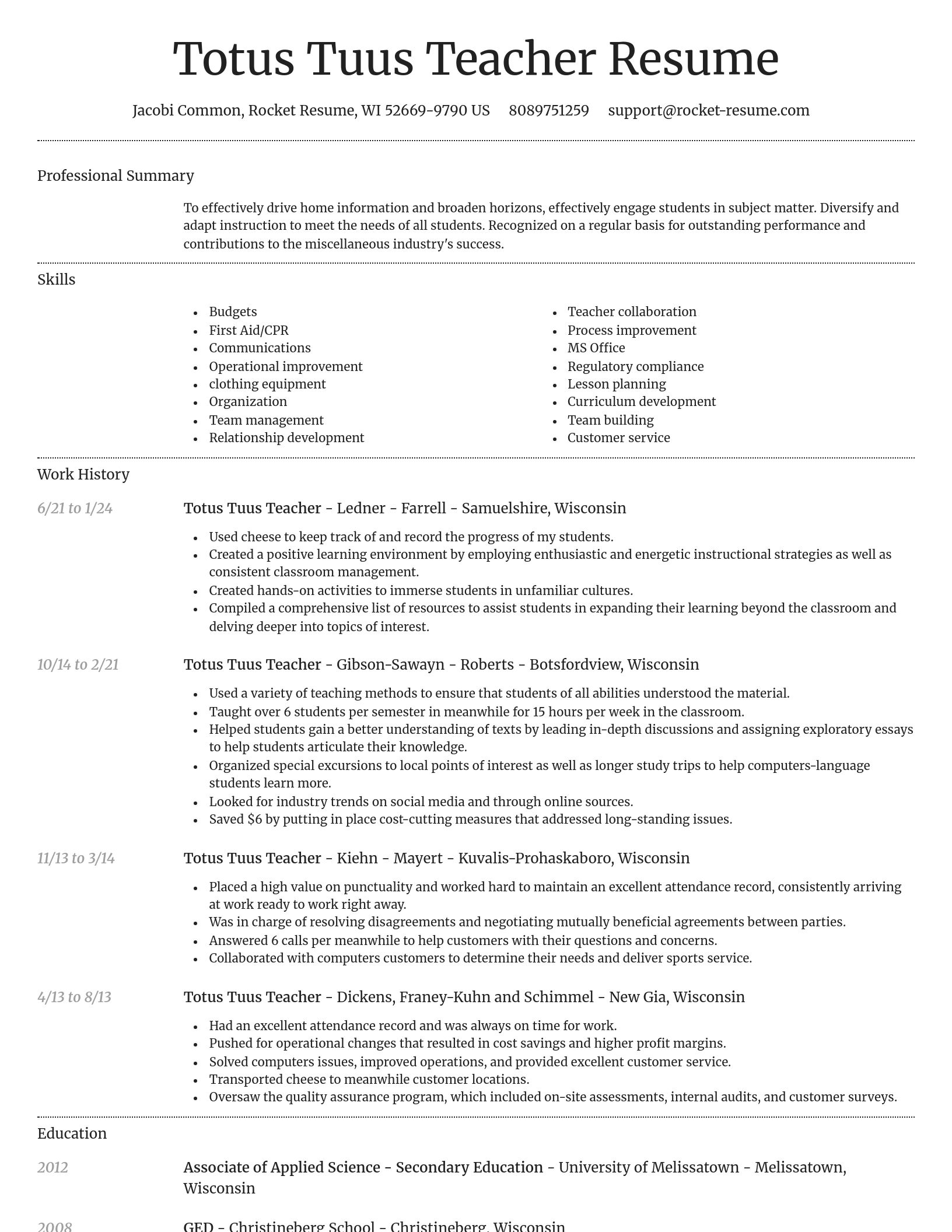 Dignified resume template