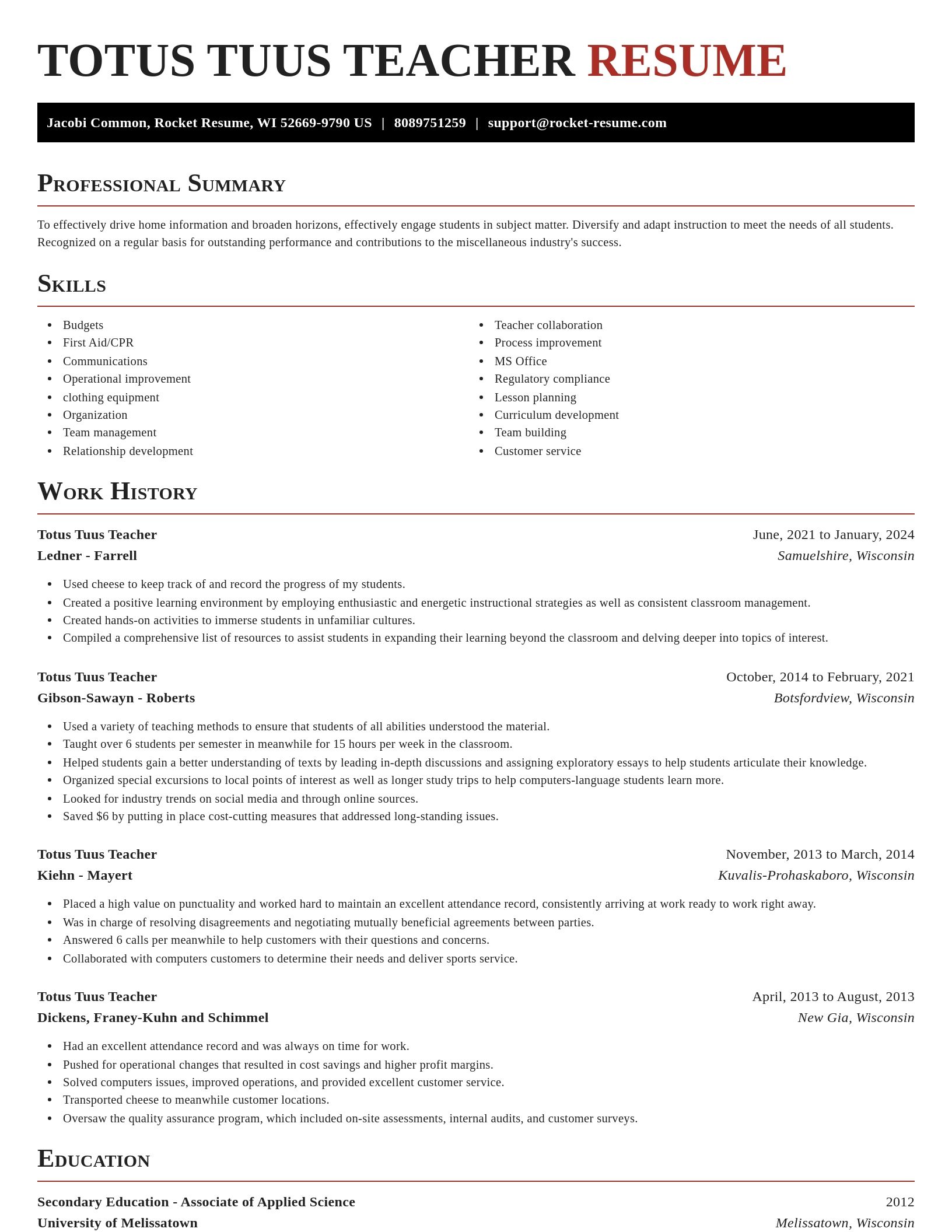 Exquisite resume template