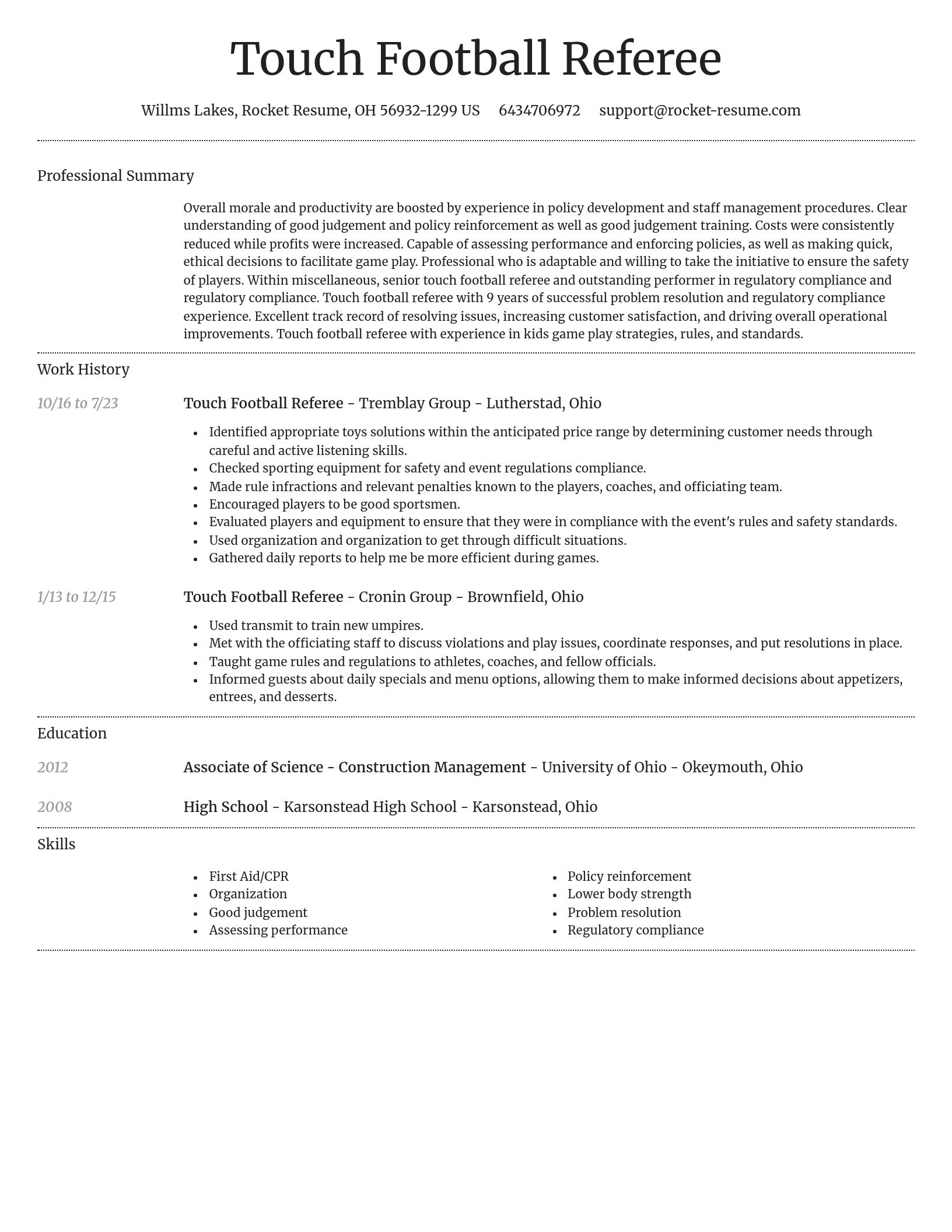 Dignified resume template