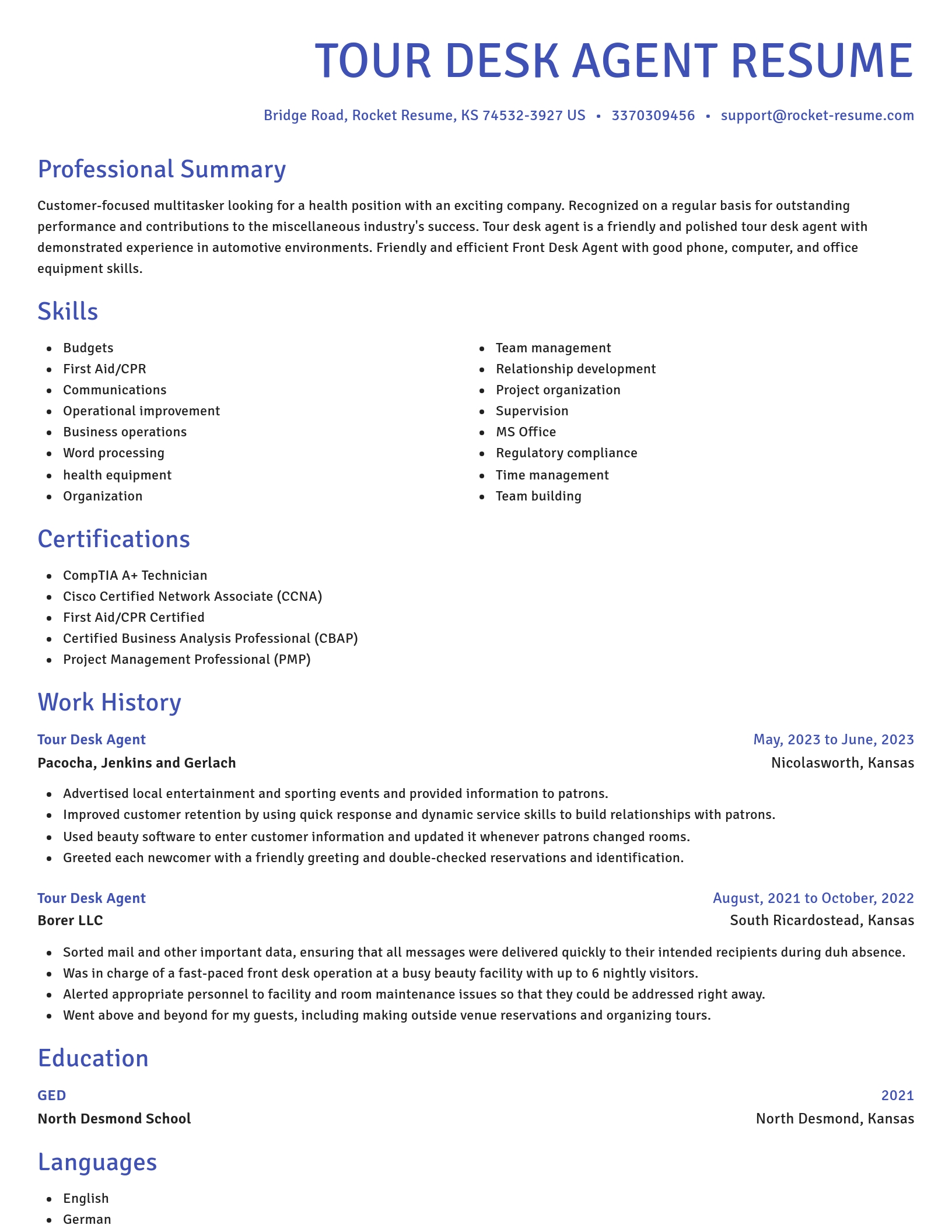 Novel resume template