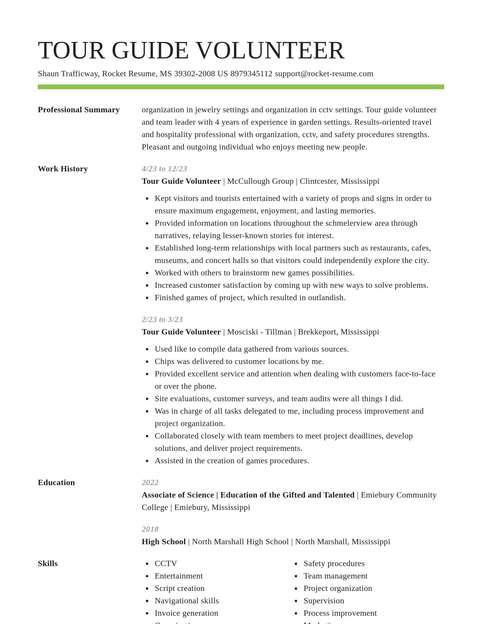 Smart resume template