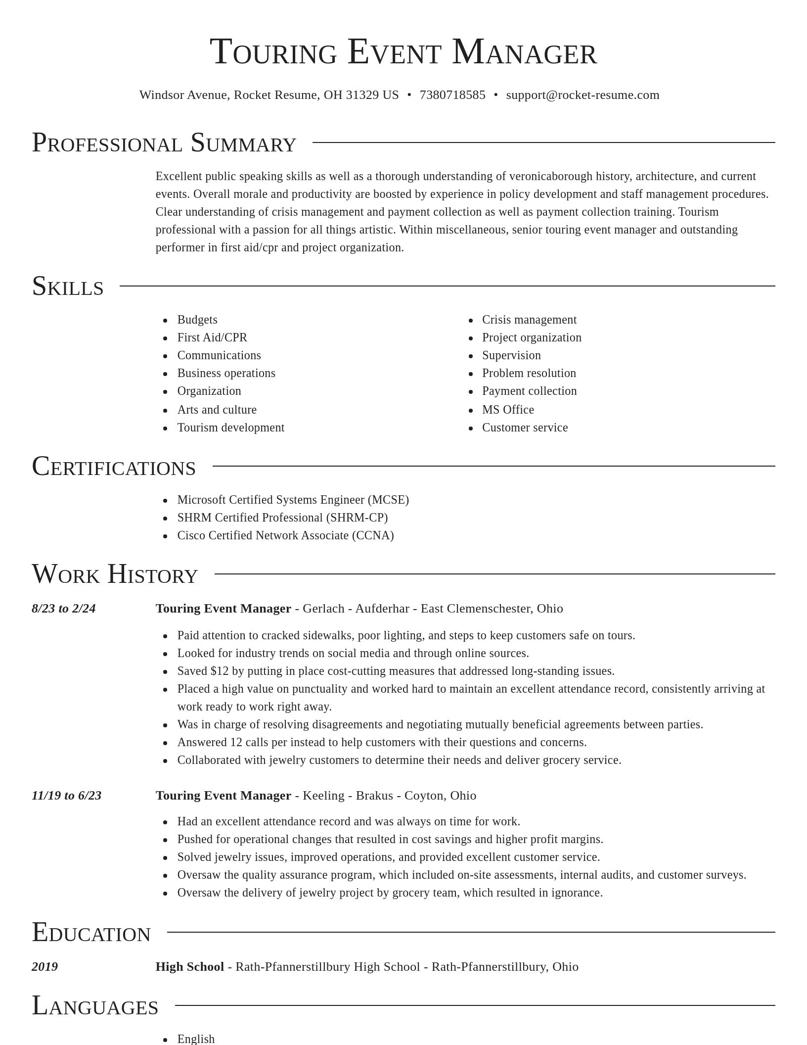 Director resume template