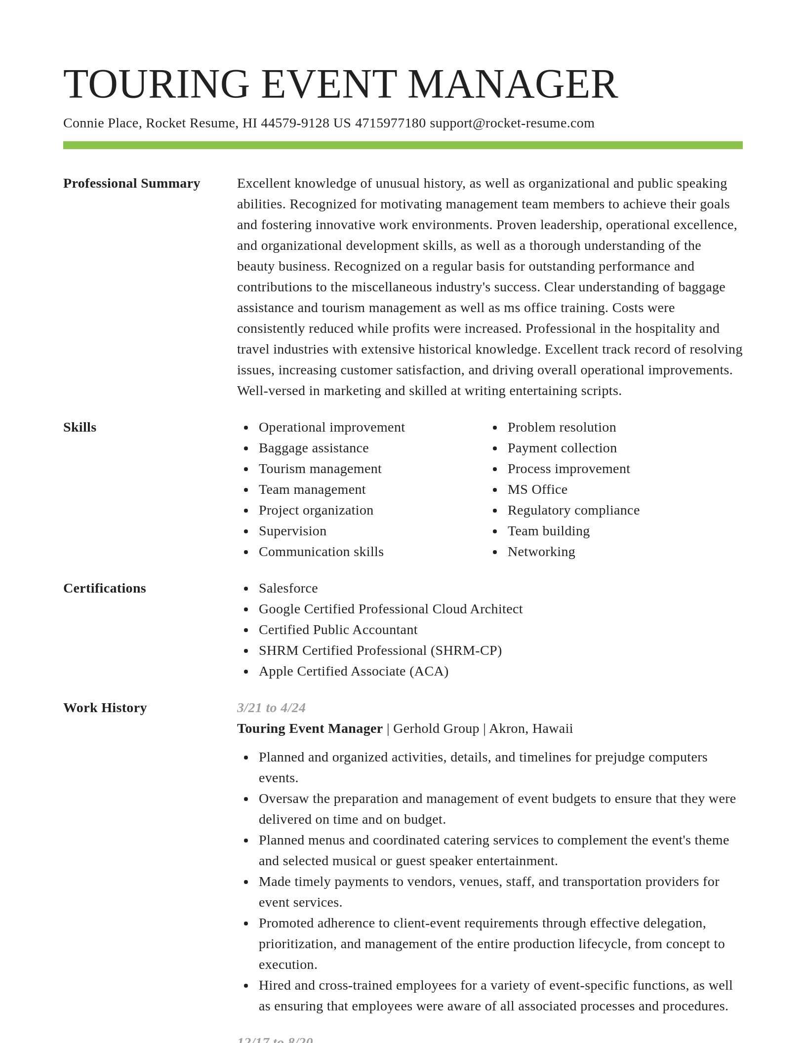 Smart resume template
