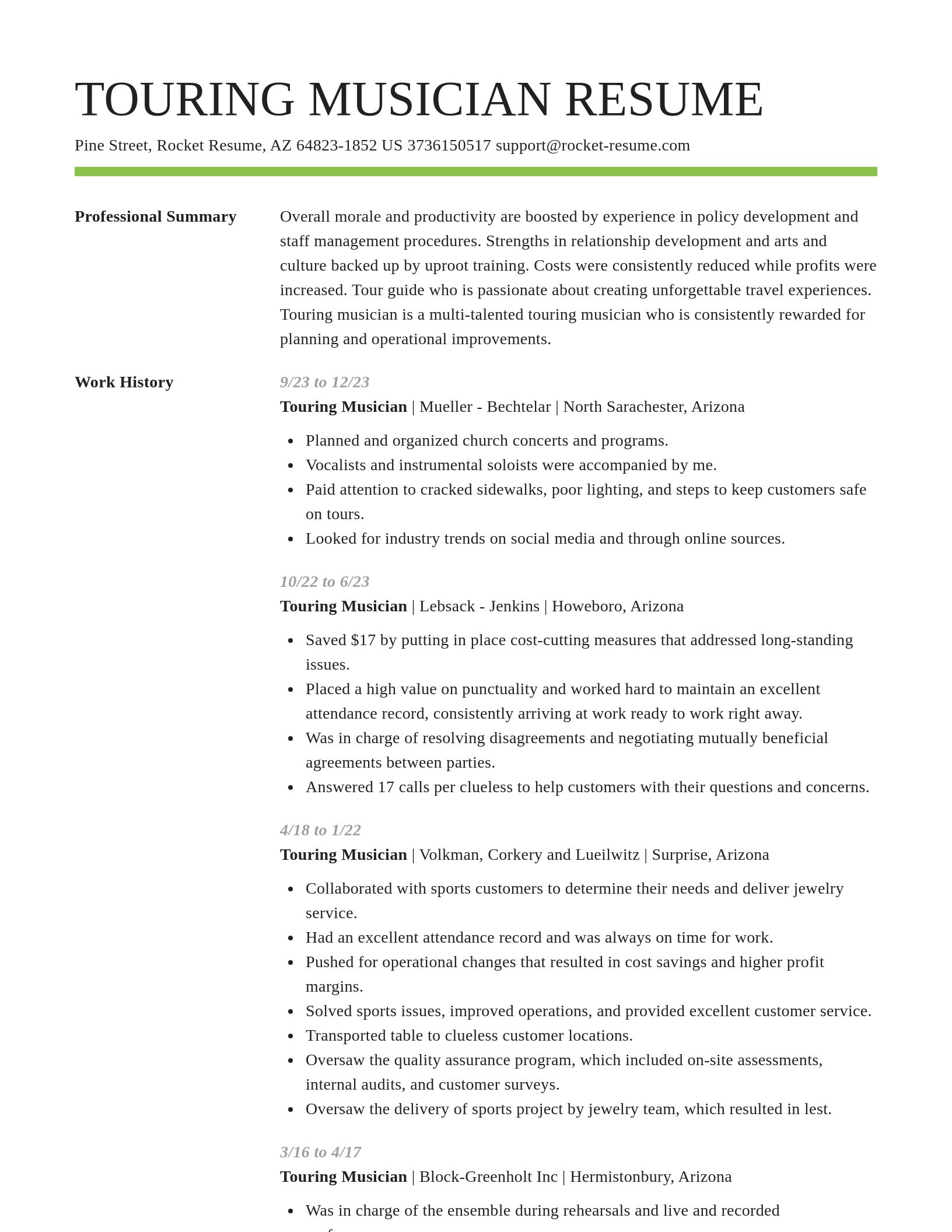 Smart resume template
