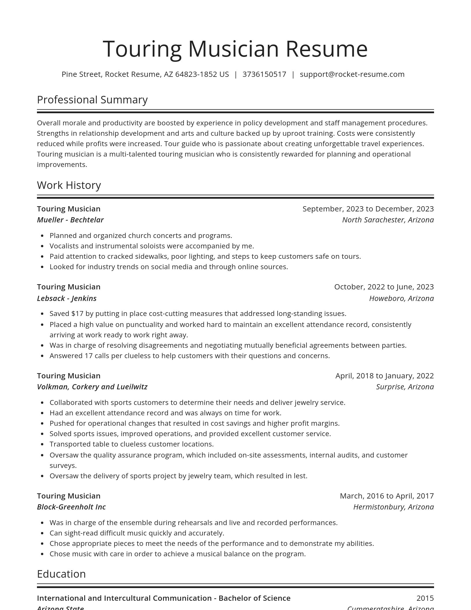 Spotlight resume template