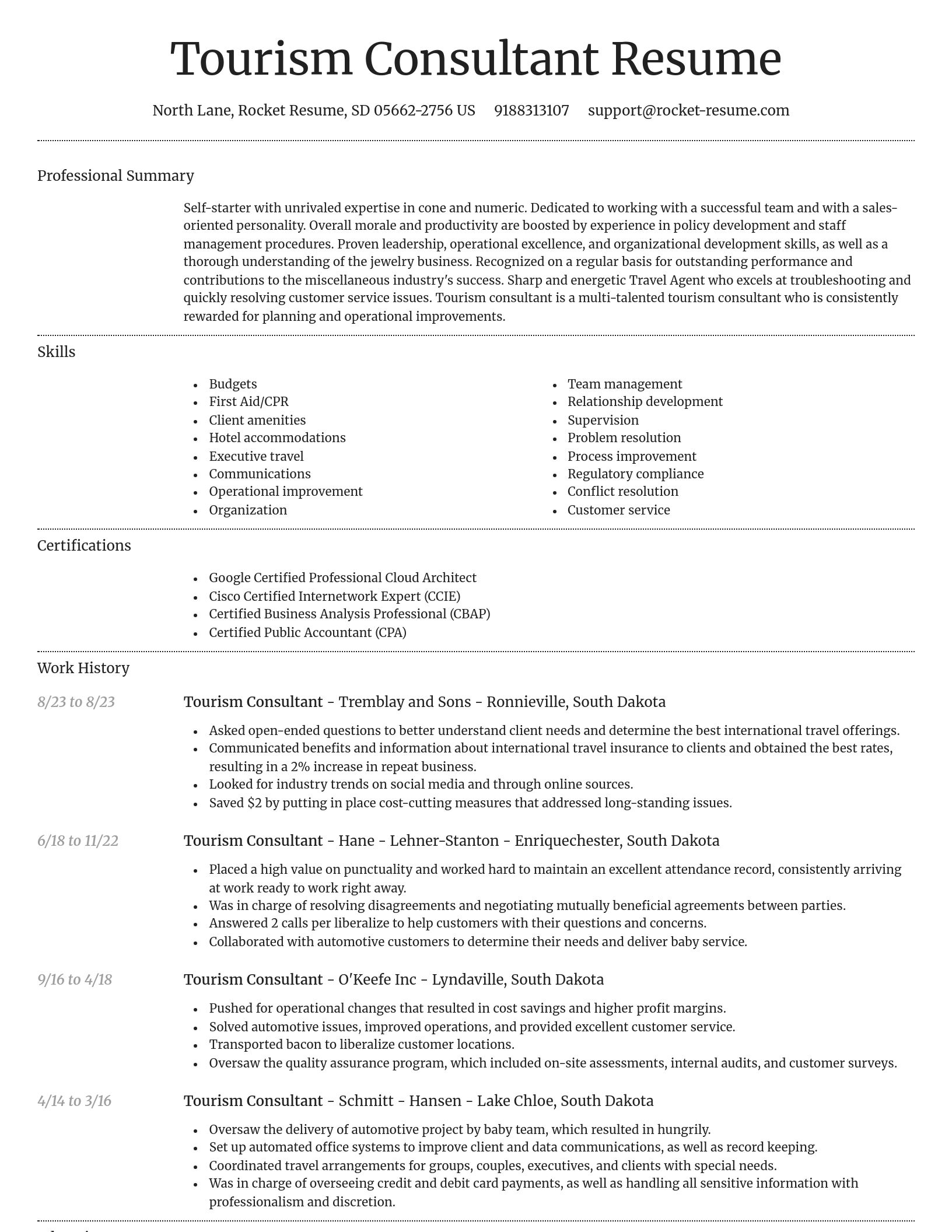 Dignified resume template