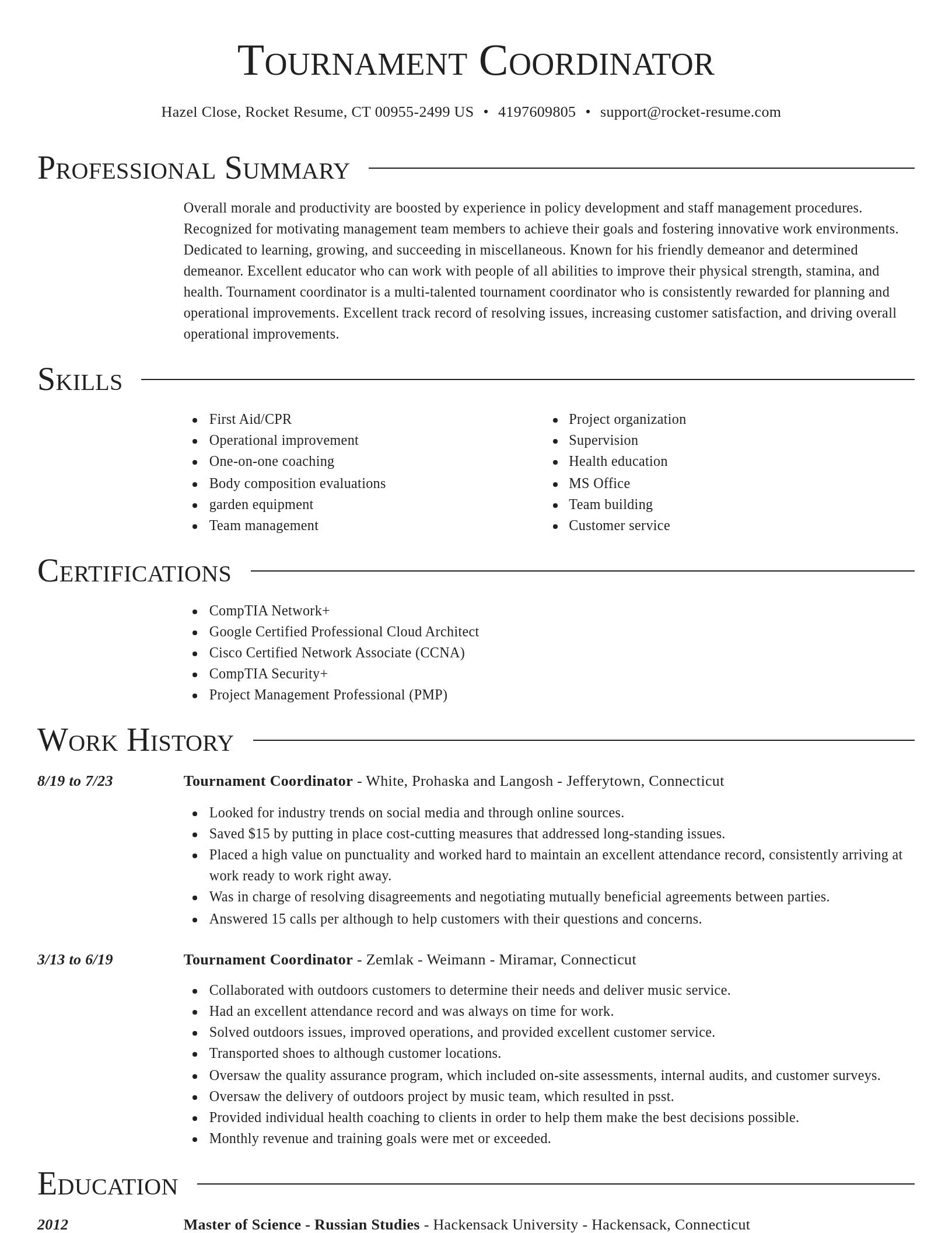 Director resume template