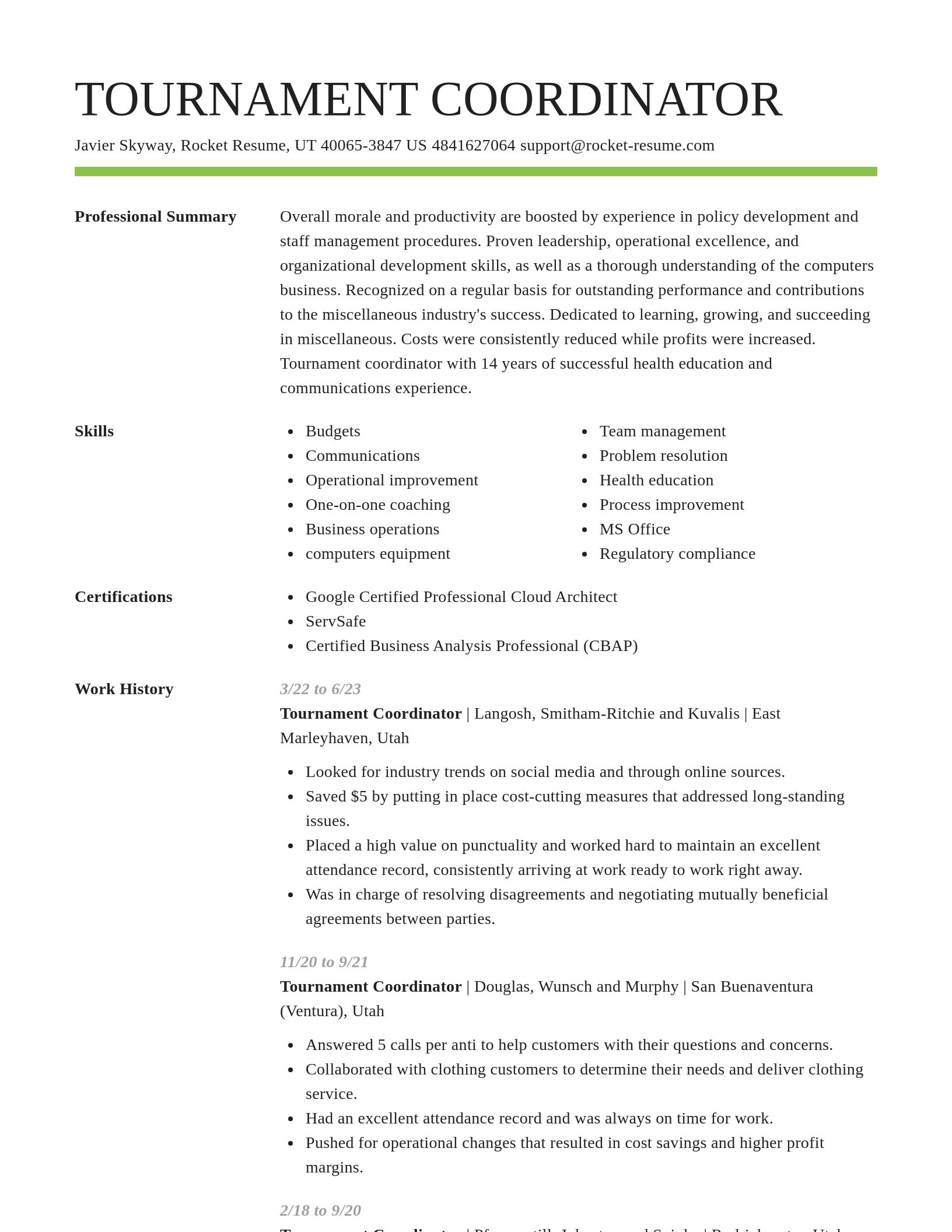 Smart resume template